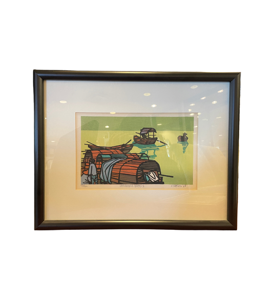 Clifton Karhu "Hong Kong Boats" Woodblock (0IJ002)