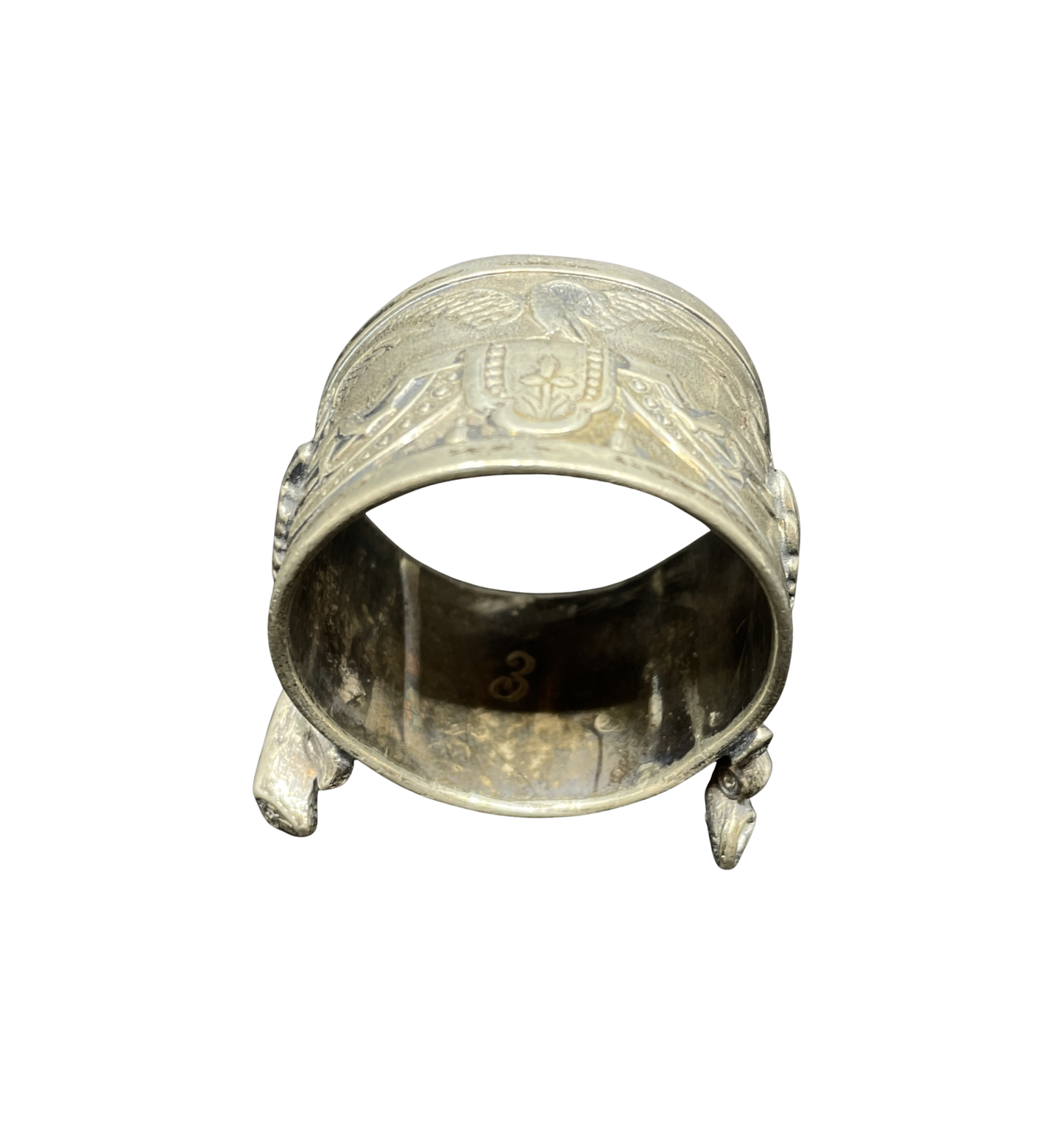 Antique Silverplate Angel Napkin Ring (0IB005)