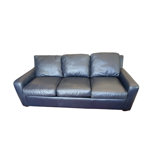 Navy Leather Sofa (0BL00C)