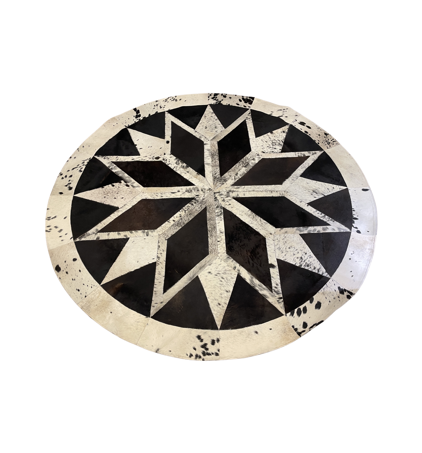 Patchwork Round Cowhide Rug (0NX001)