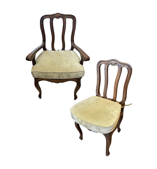 Set of 6 Pierre Colletier Reproduction Louis XV Caned Seat Dining Chairs (0NW00J)