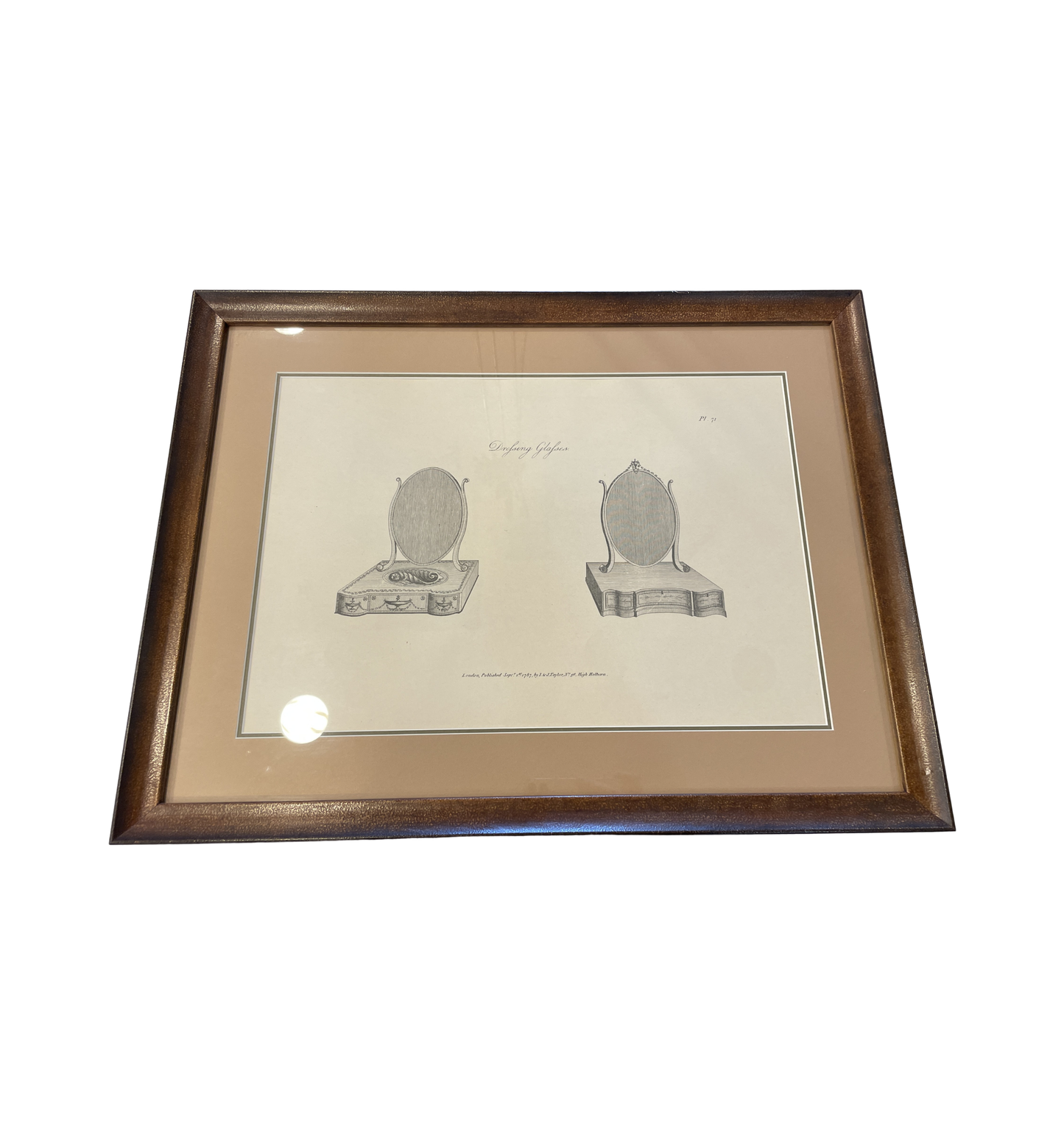 I&J Taylor Copperplate Folio Reproduction Print, Dressing Glasses (03T007)