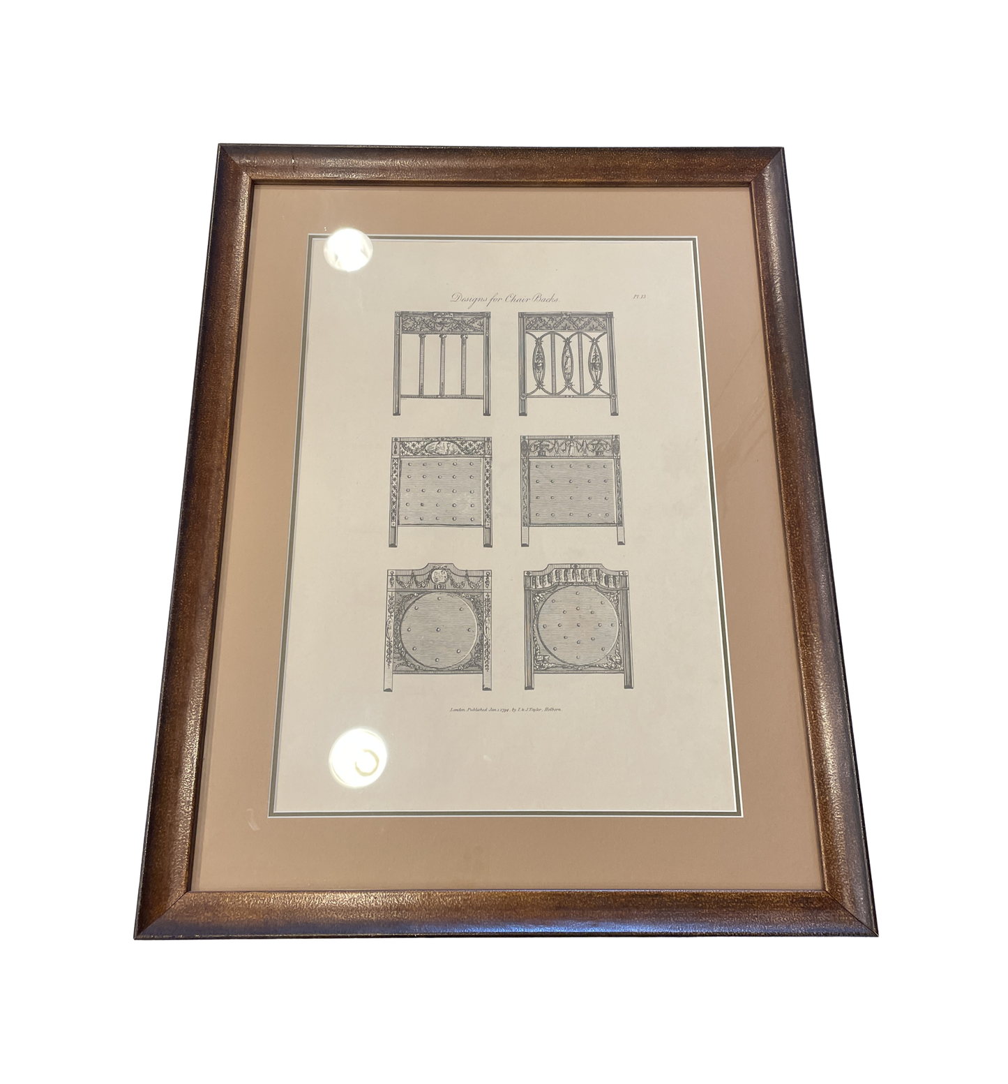 I&J Taylor Copperplate Folio Reproduction Print, Chair Backs (03T00C)