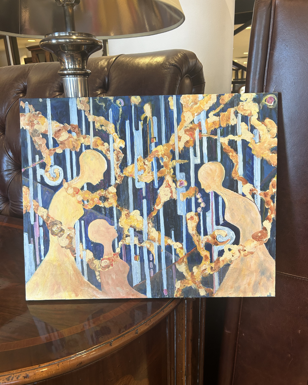 J. Drury Surrealist Women Oil on Canvas, Unframed (0KY001)