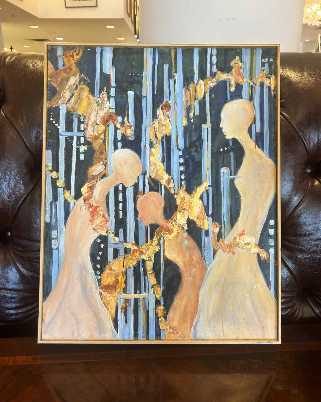 J. Drury Surrealist women Oil on canvas, Framed (0KY002)