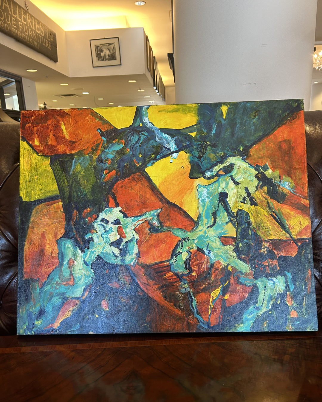 J. Drury Abstract in Blue and Orange (0KY009)