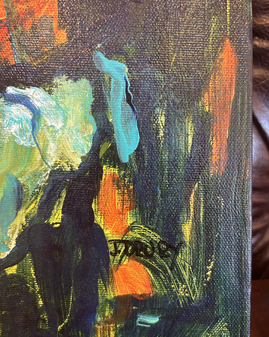 J. Drury Abstract in Blue and Orange (0KY009)