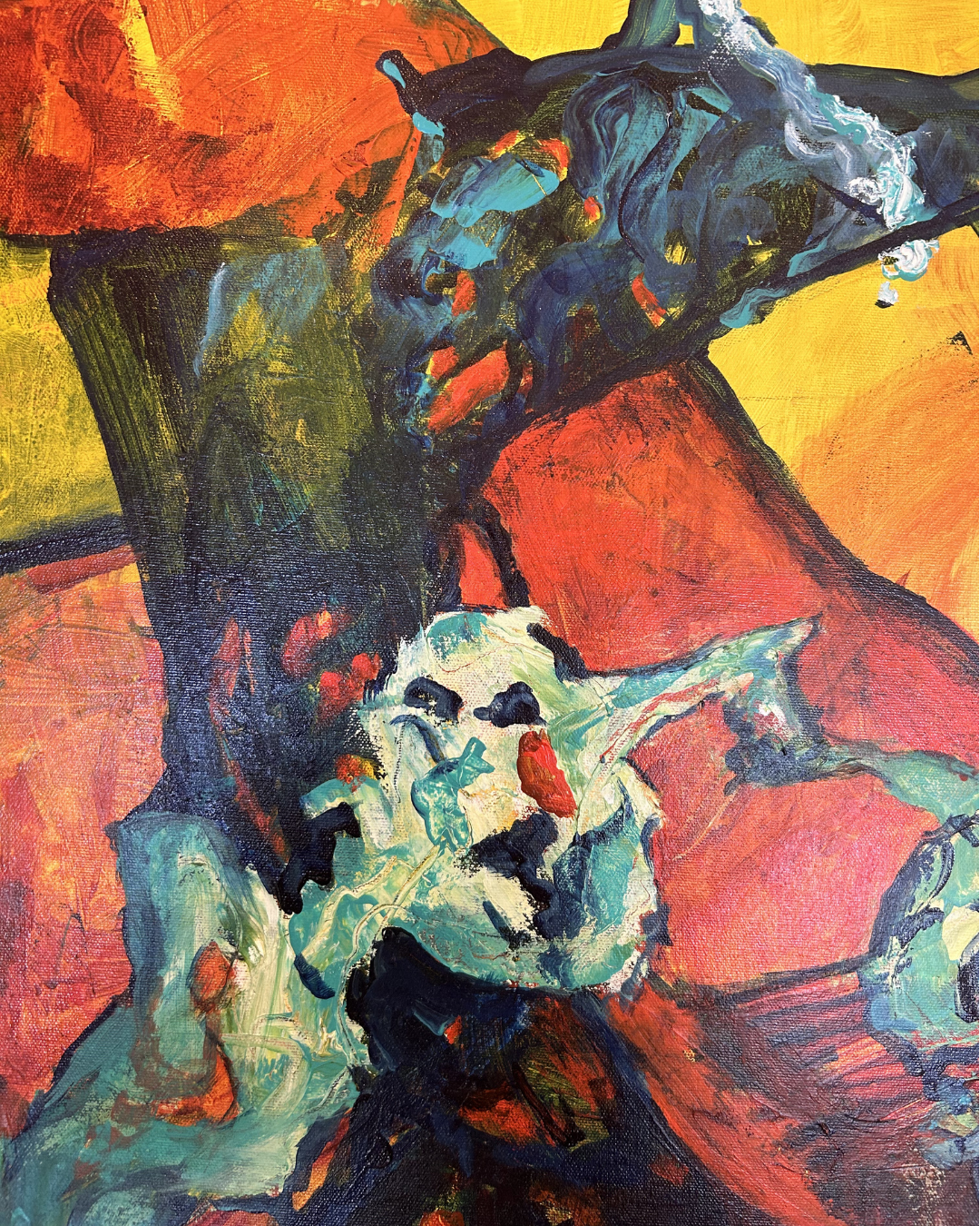 J. Drury Abstract in Blue and Orange (0KY009)