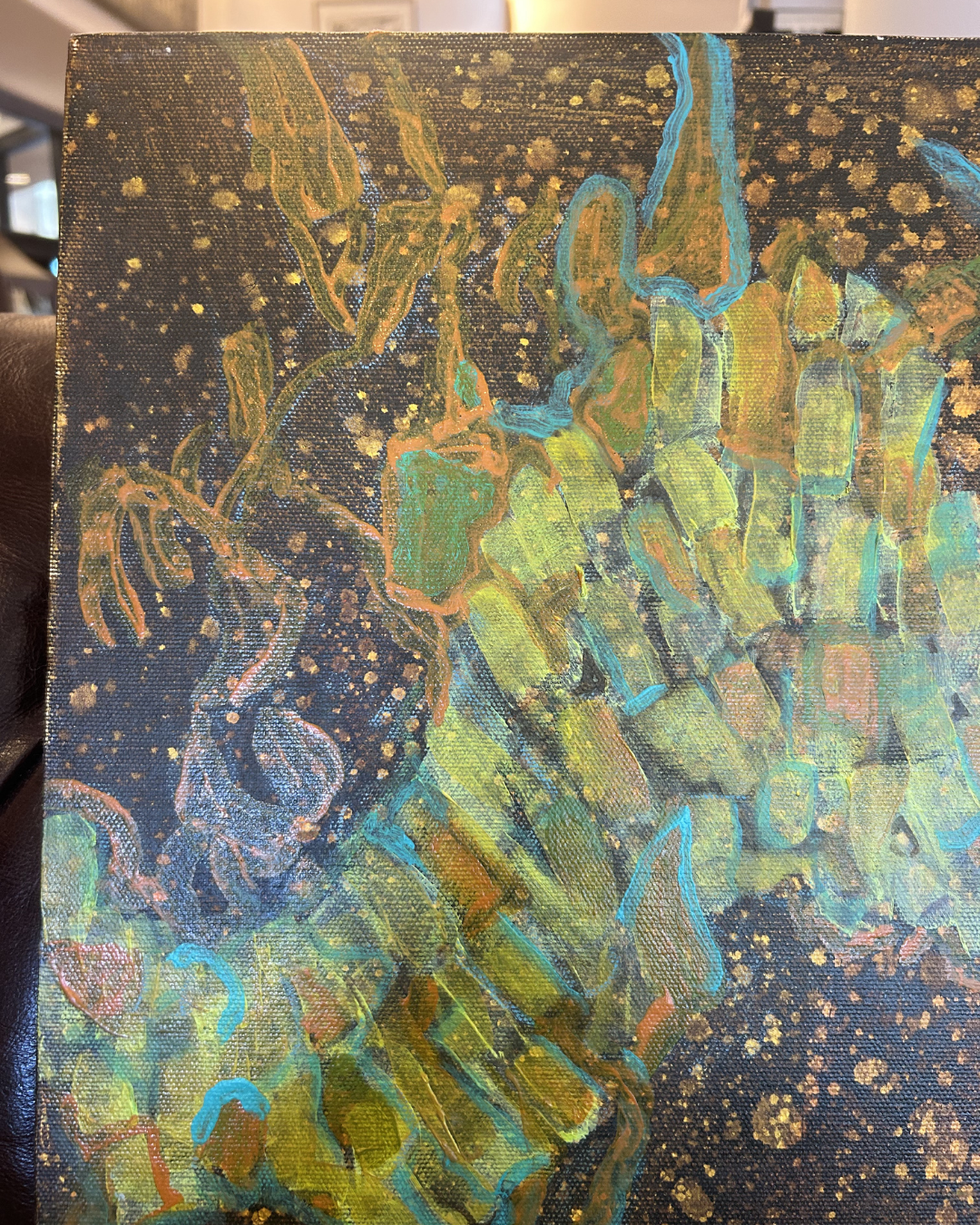 J. Drury Abstract in Green, Unframed (0KY003)