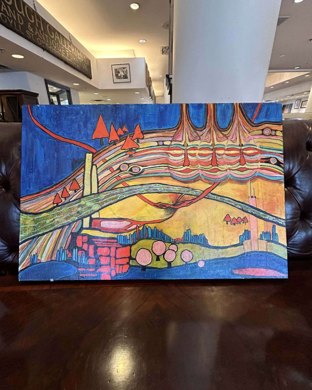 J. Drury Surrealist City on Canvas (0KY007)