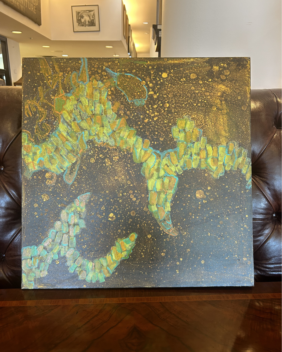 J. Drury Abstract in Green, Unframed (0KY003)