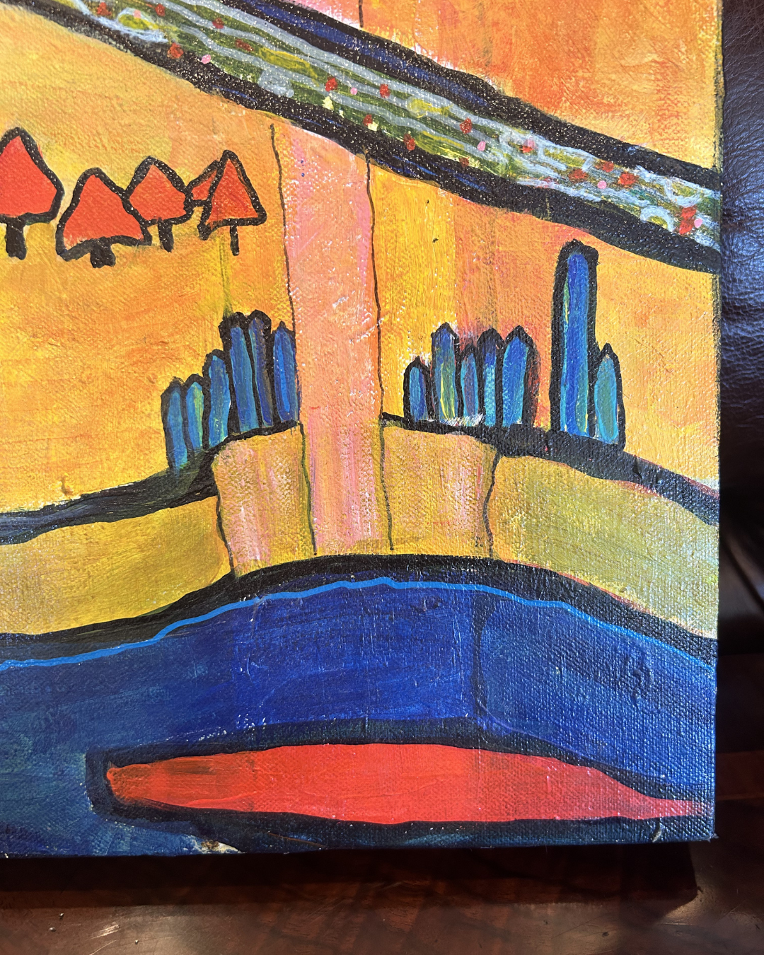 J. Drury Surrealist City on Canvas (0KY007)