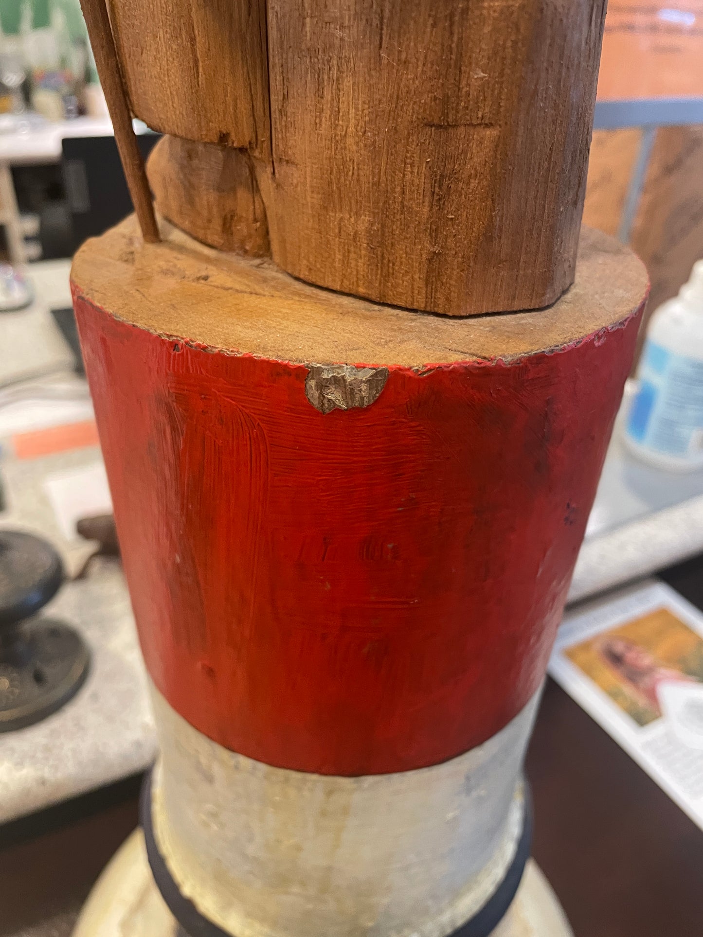 Folk Art Carved Uncle Sam on Oil Barrel (02J00H)