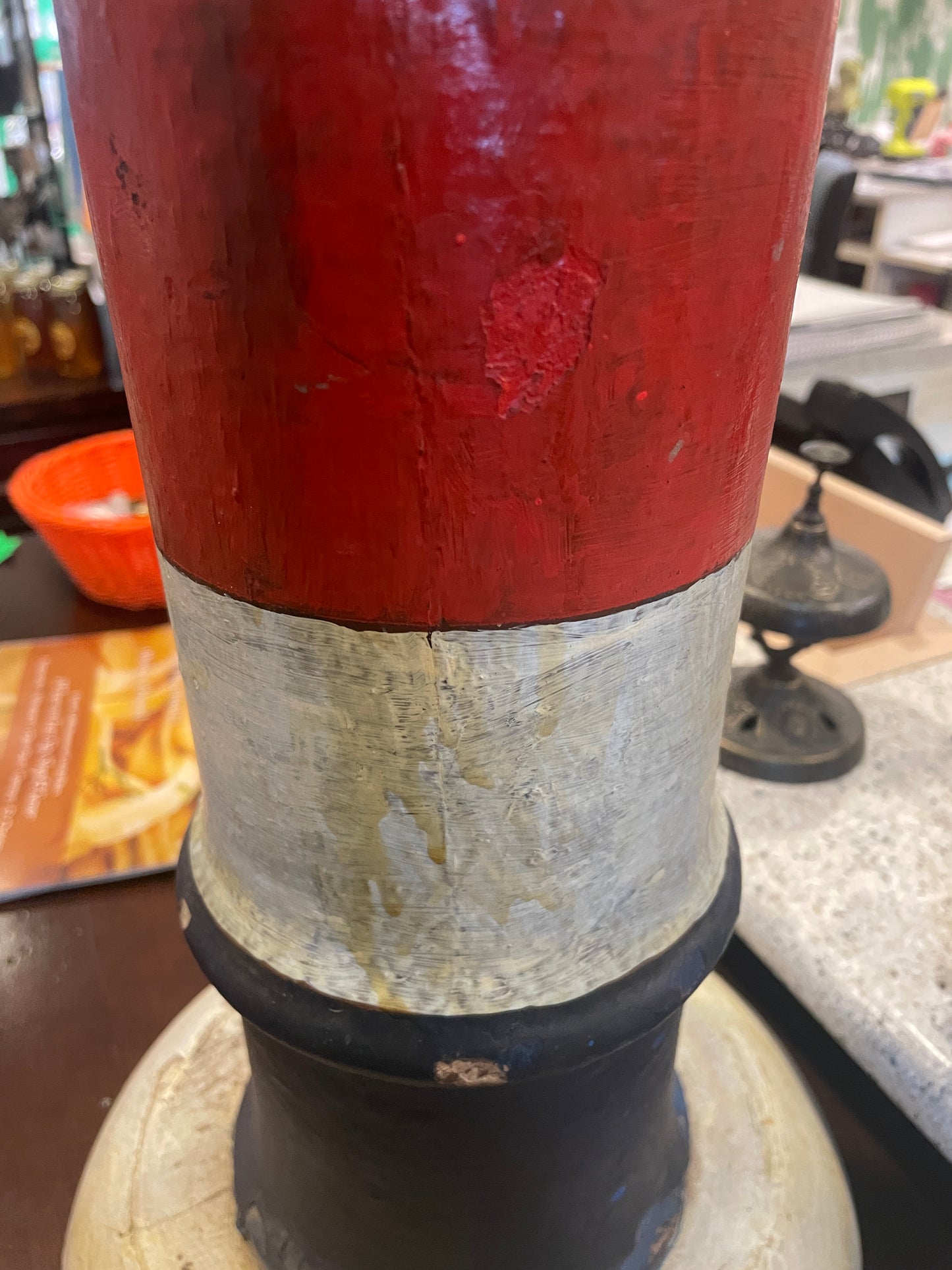 Folk Art Carved Uncle Sam on Oil Barrel (02J00H)