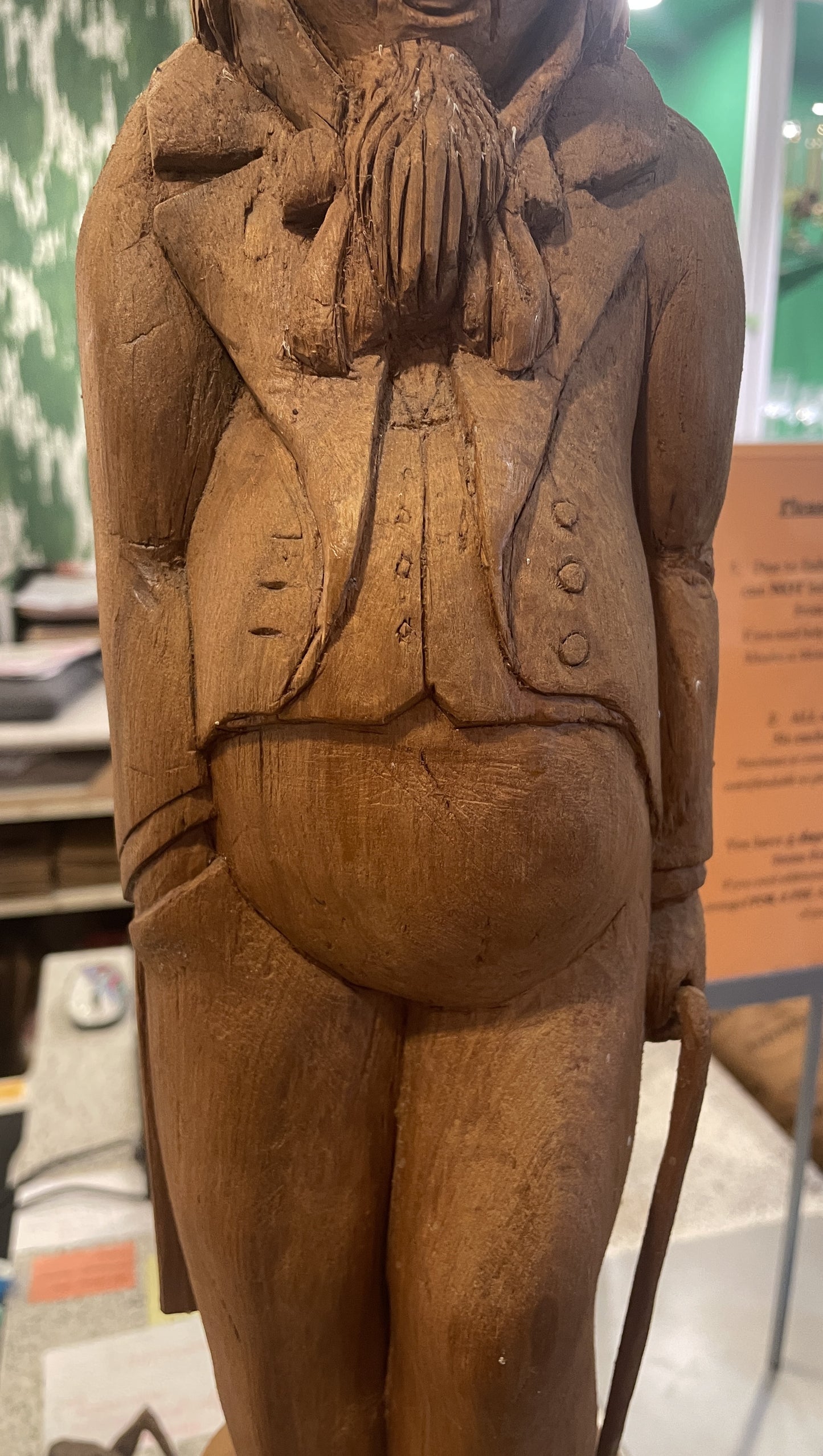 Folk Art Carved Uncle Sam on Oil Barrel (02J00H)