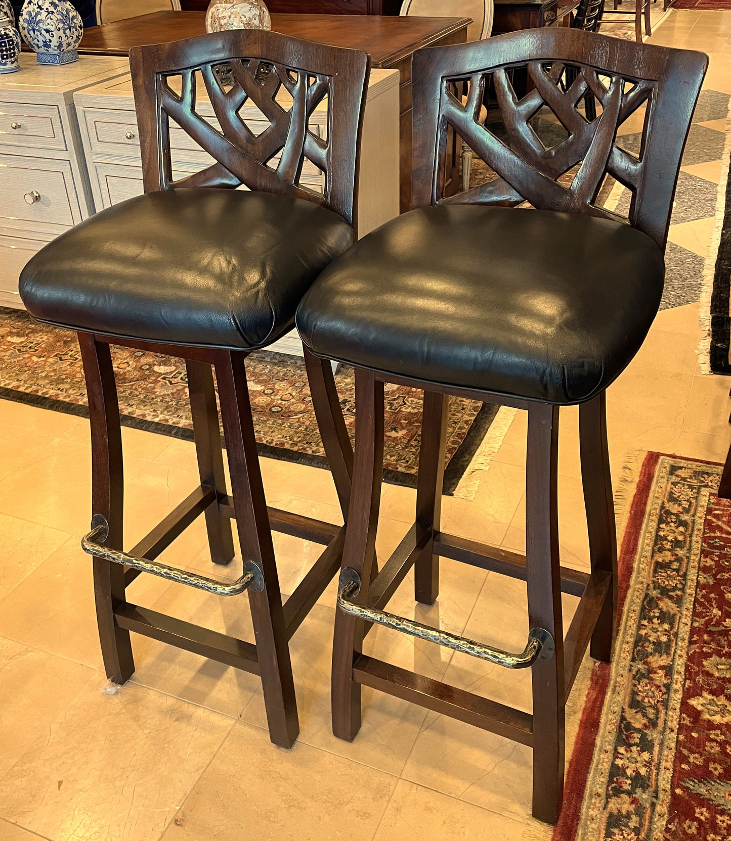 Pair of Martin Pierce "Hedgerow" Barstools AS IS (2 Pairs Available) (V9F8T4)