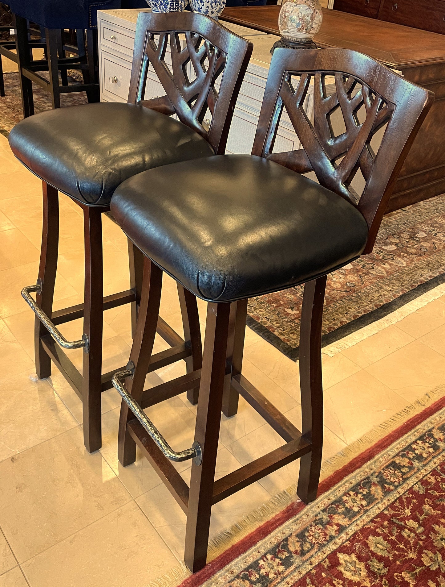 Pair of Martin Pierce "Hedgerow" Barstools AS IS (2 Pairs Available) (V9F8T4)