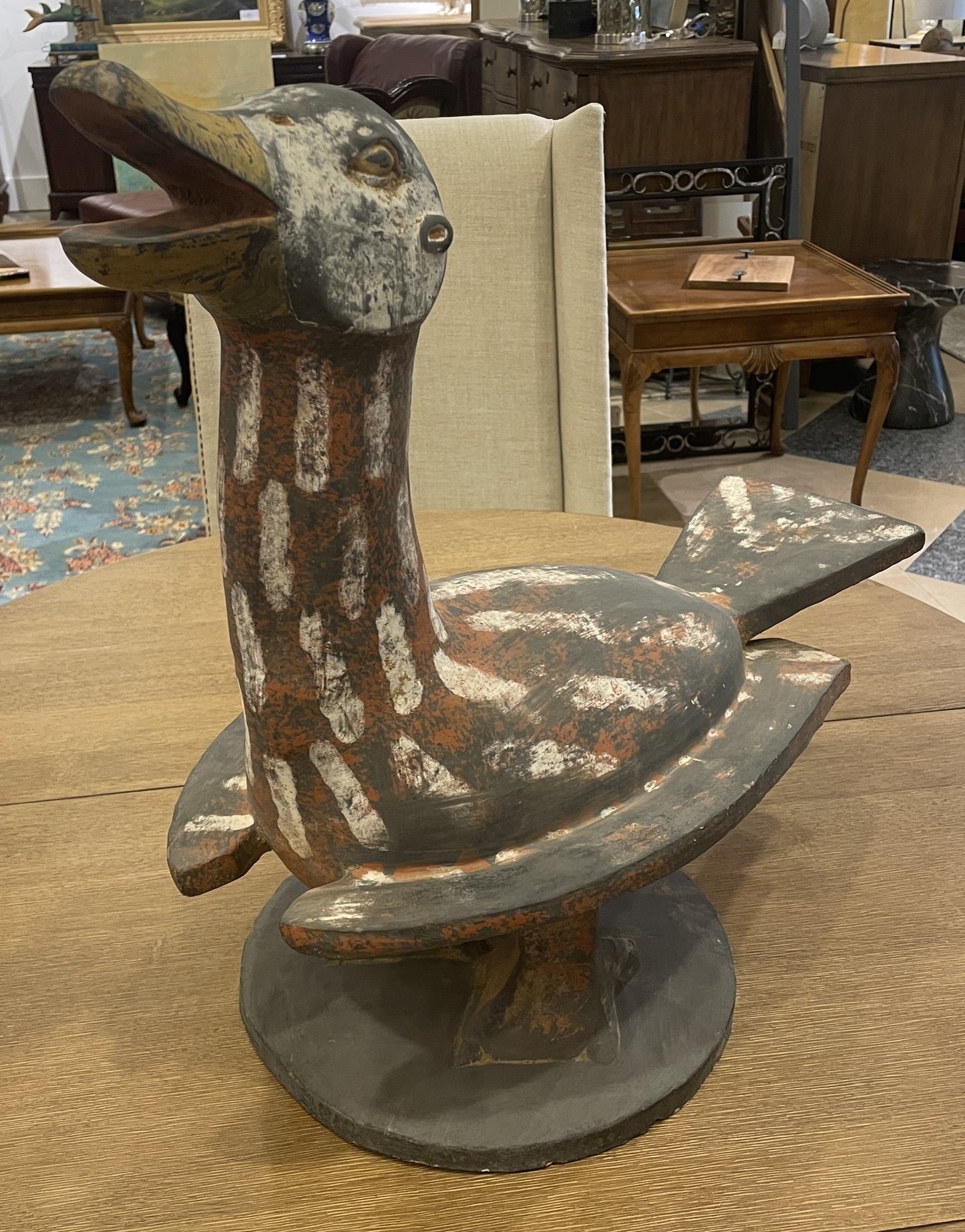 Terracotta Polychrome Duck (02J00J)