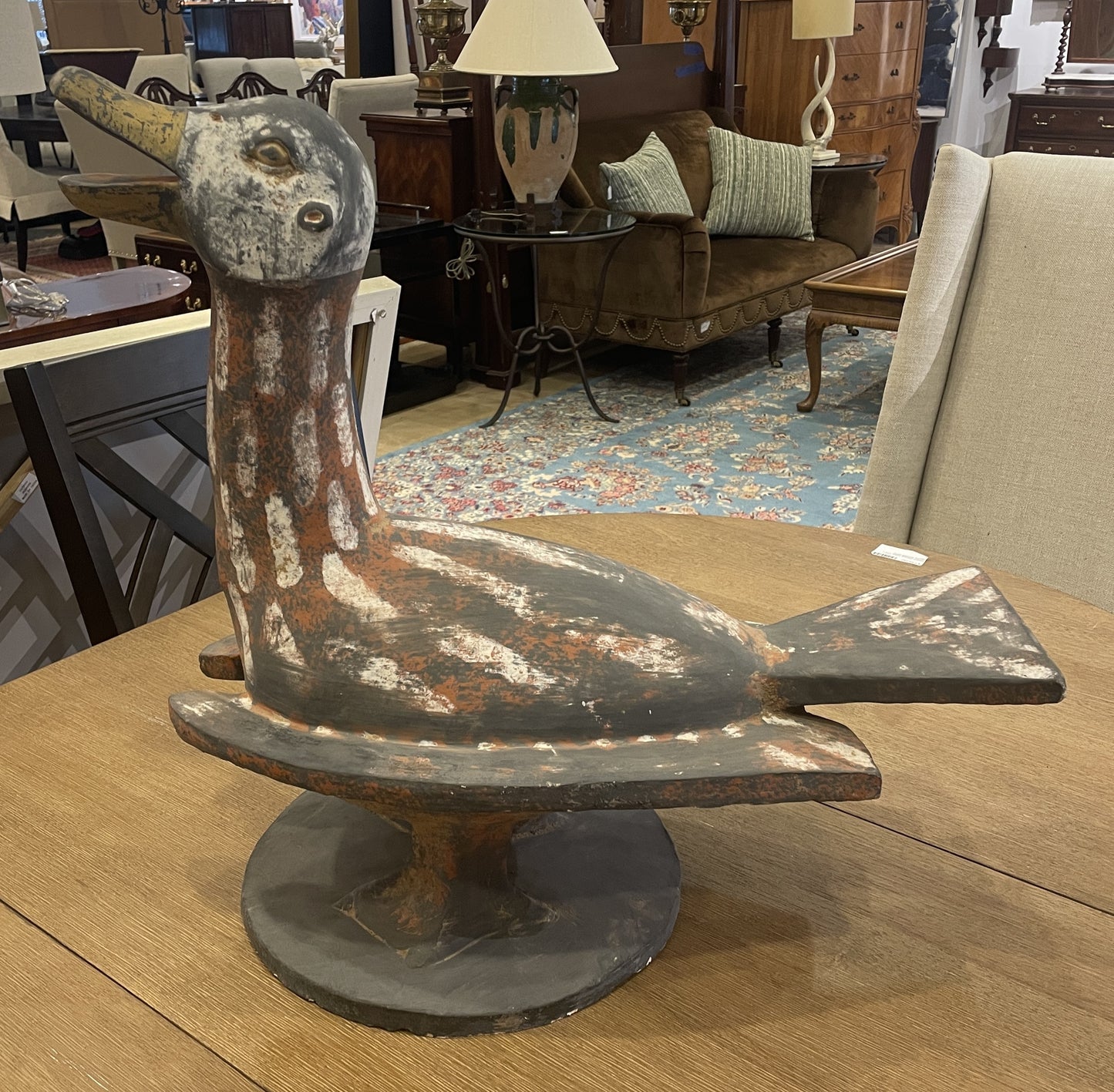 Terracotta Polychrome Duck (02J00J)