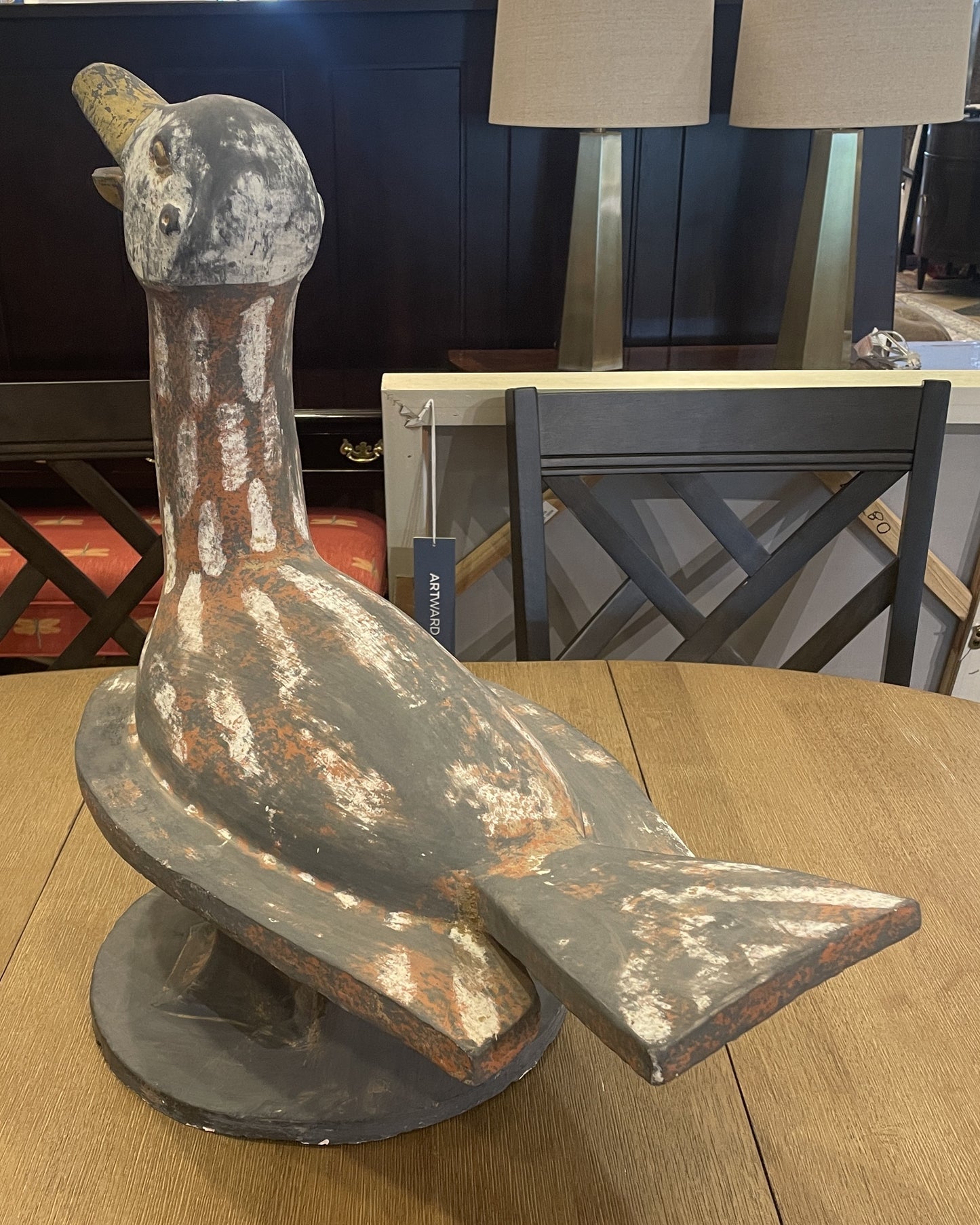 Terracotta Polychrome Duck (02J00J)