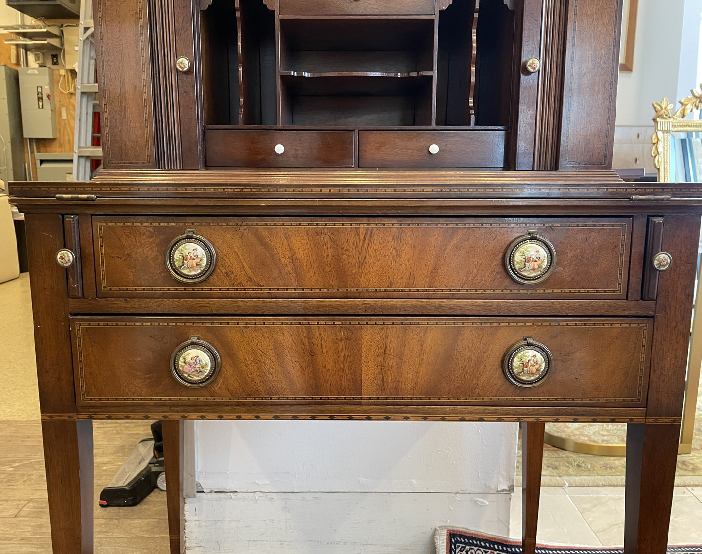 20th Century Mahogany Hepplewhite Ladies Writing Desk AS IS (0B0001)