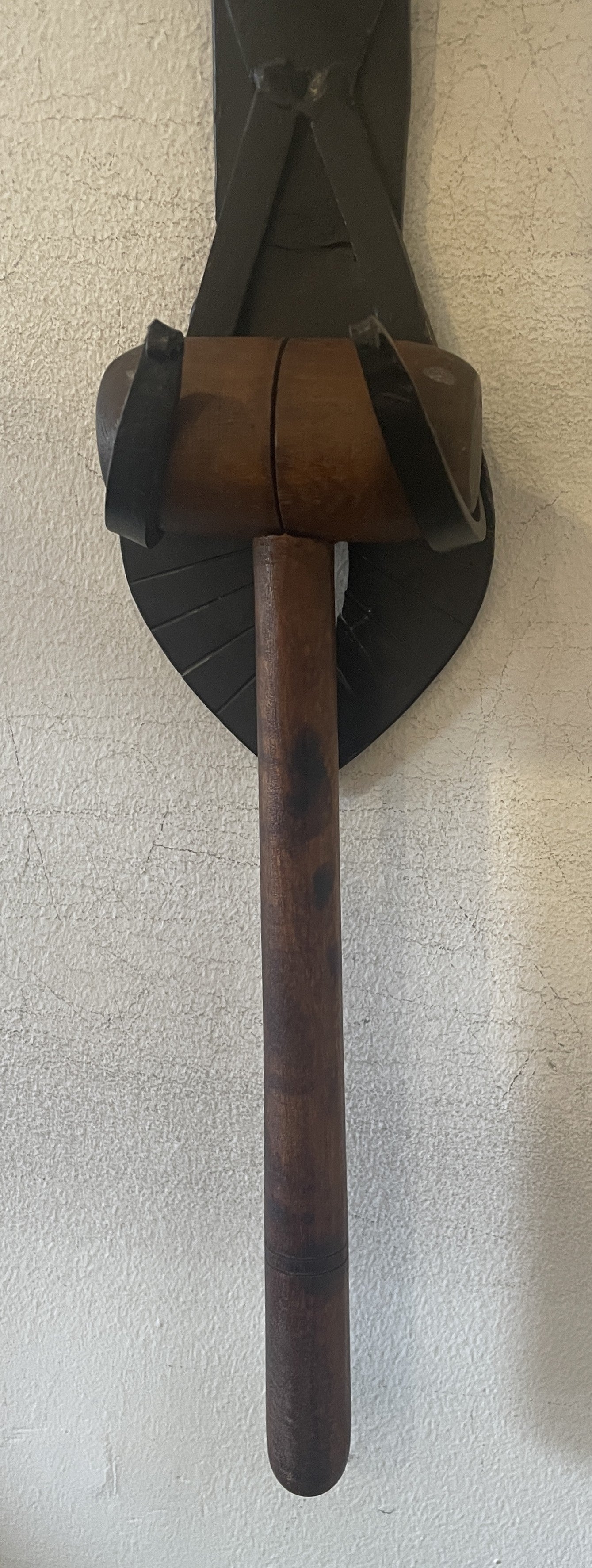 Hand Forged Iron Bell on Bracket with Mallet (0JL01Q)