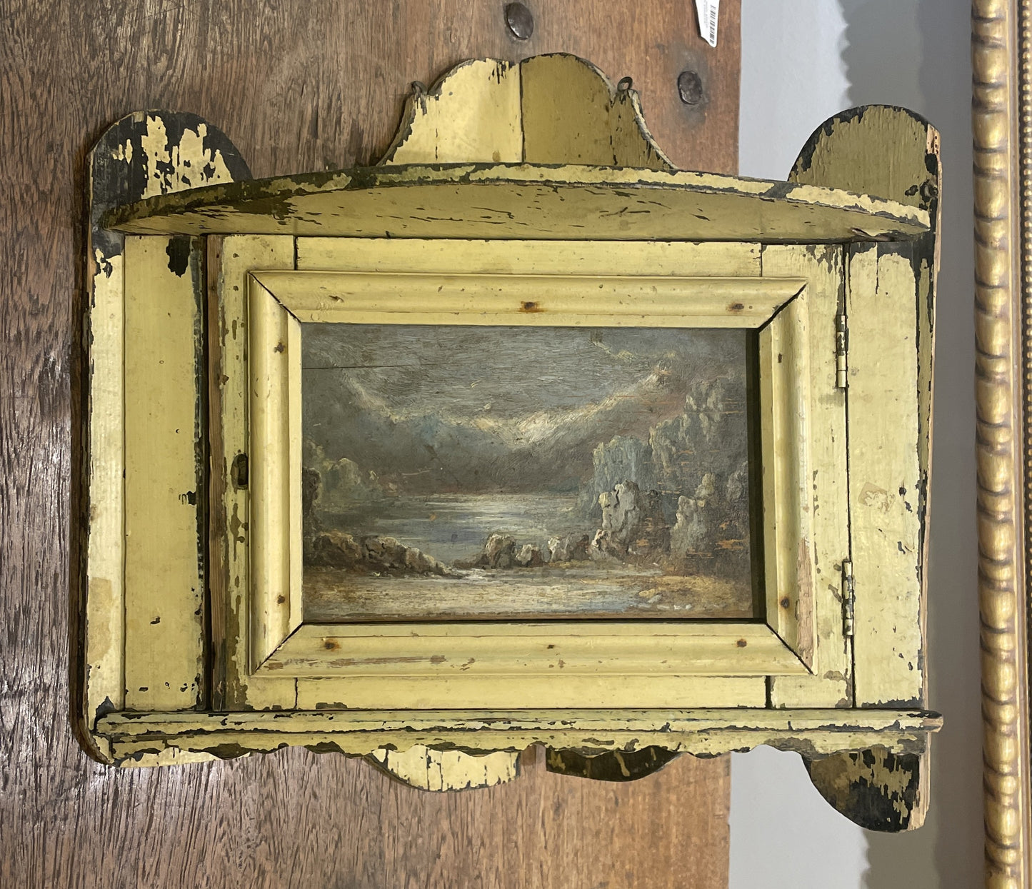 Hand Painted Antique Corner Shelf, AS IS (0JL01V)