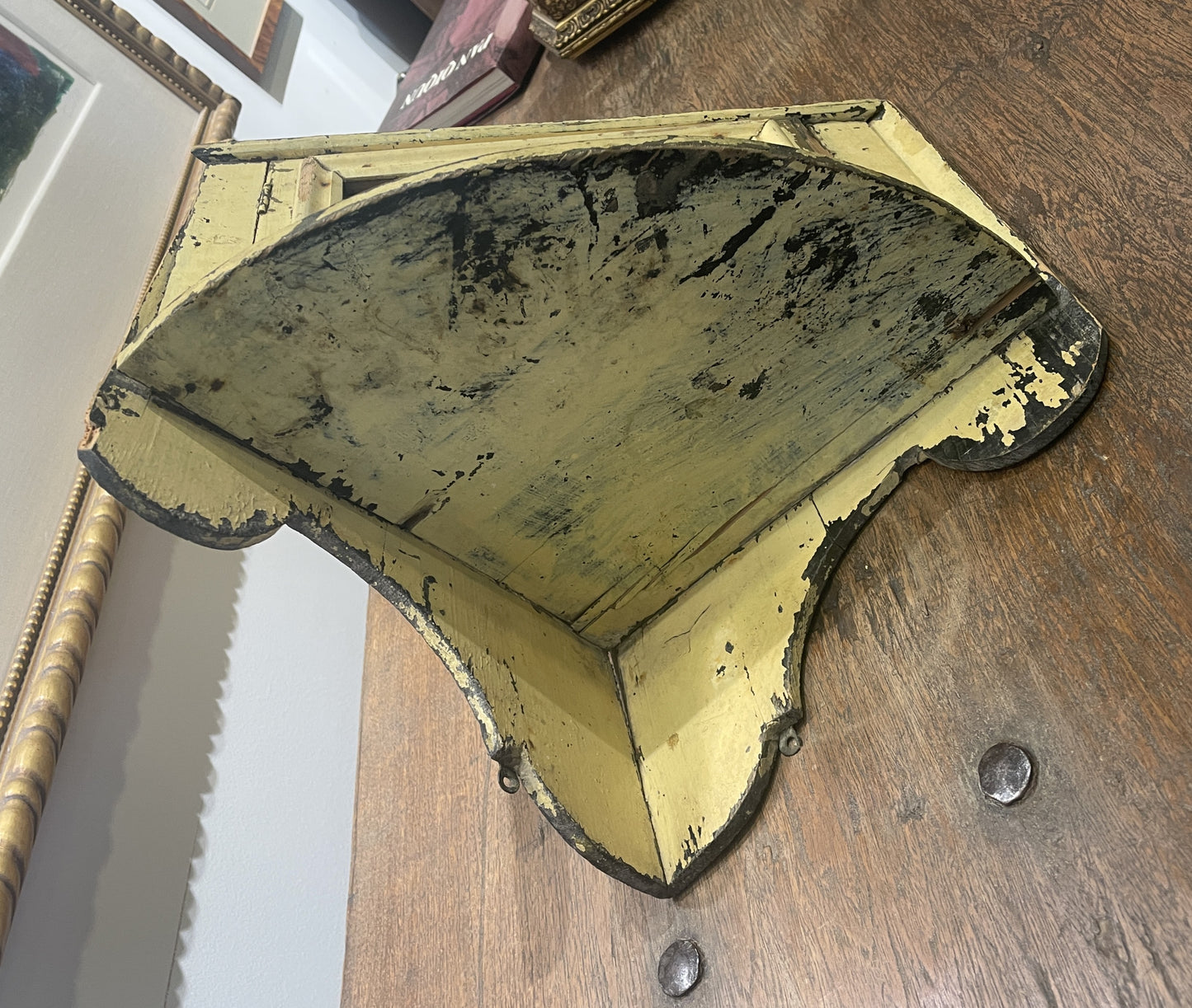 Hand Painted Antique Corner Shelf, AS IS (0JL01V)