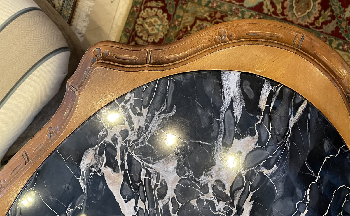 Victorian Center Table with Cherubs and Marble Inset Top (0QH001)