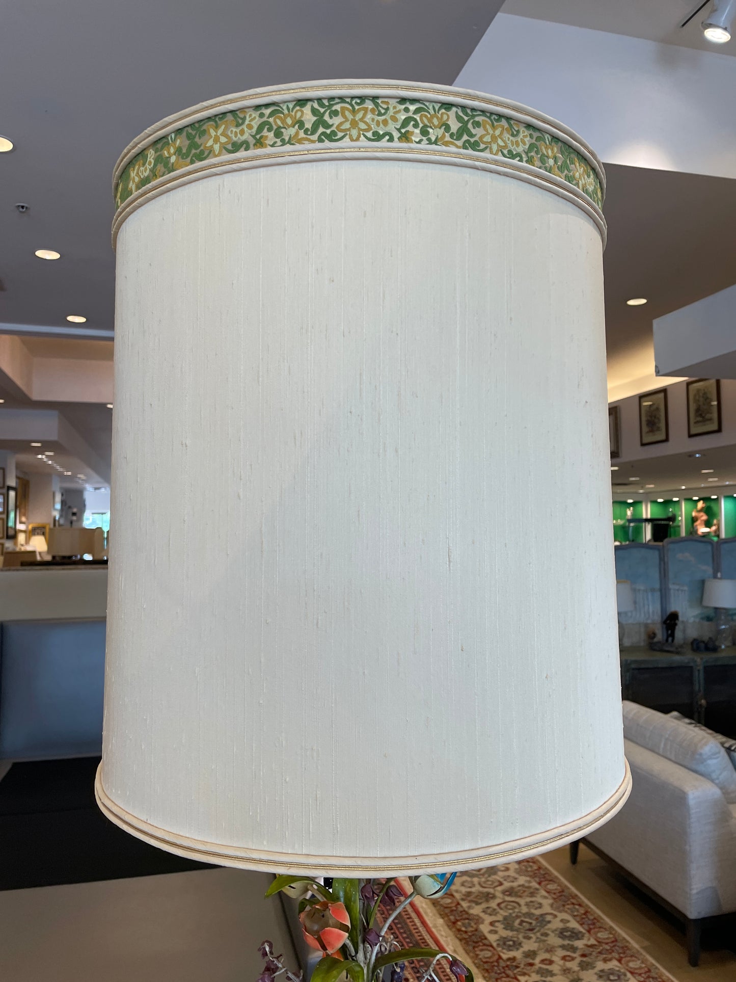 Vintage Marbro Tole Floral Lamps, a Pair (0MJ00B)