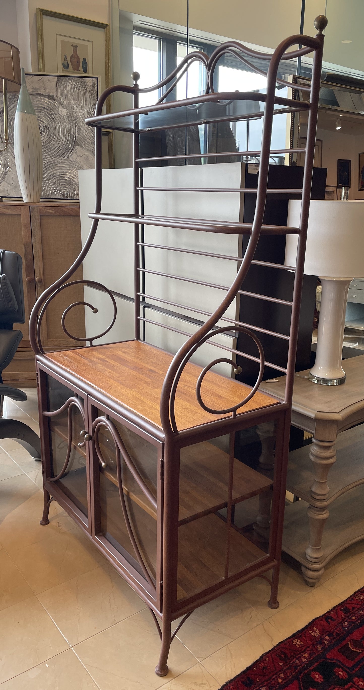 Terracotta Bakers Rack With Lower Cabinet (0MW001)