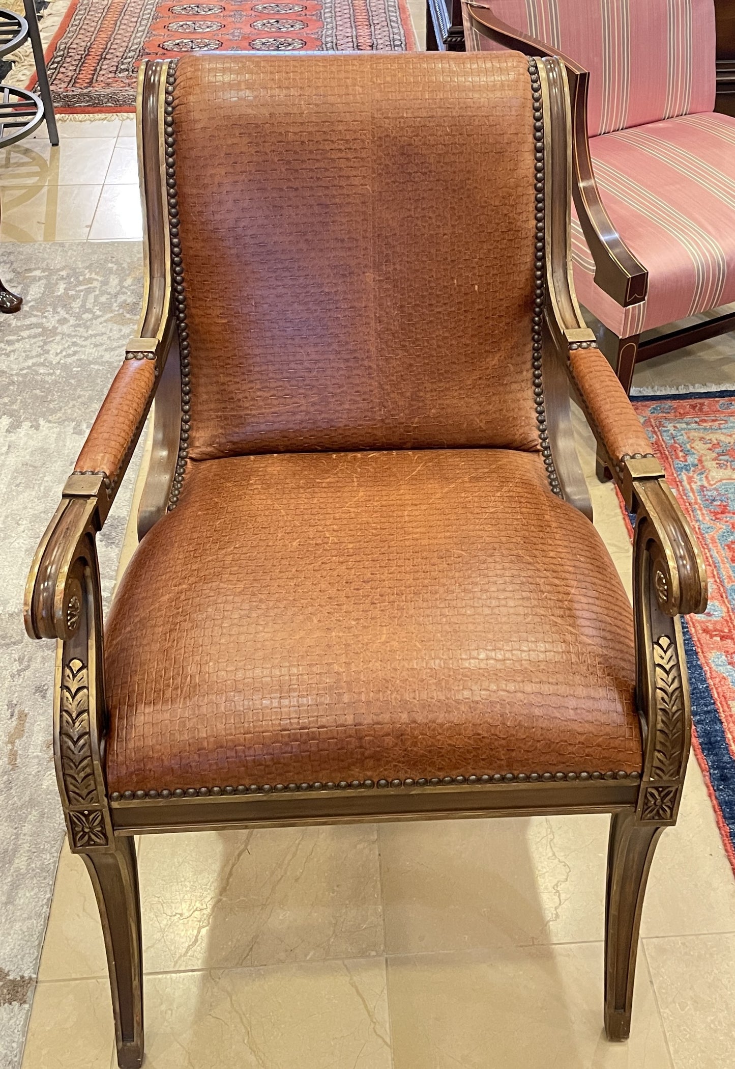 Woven Leather Arm Chair (ES00C)