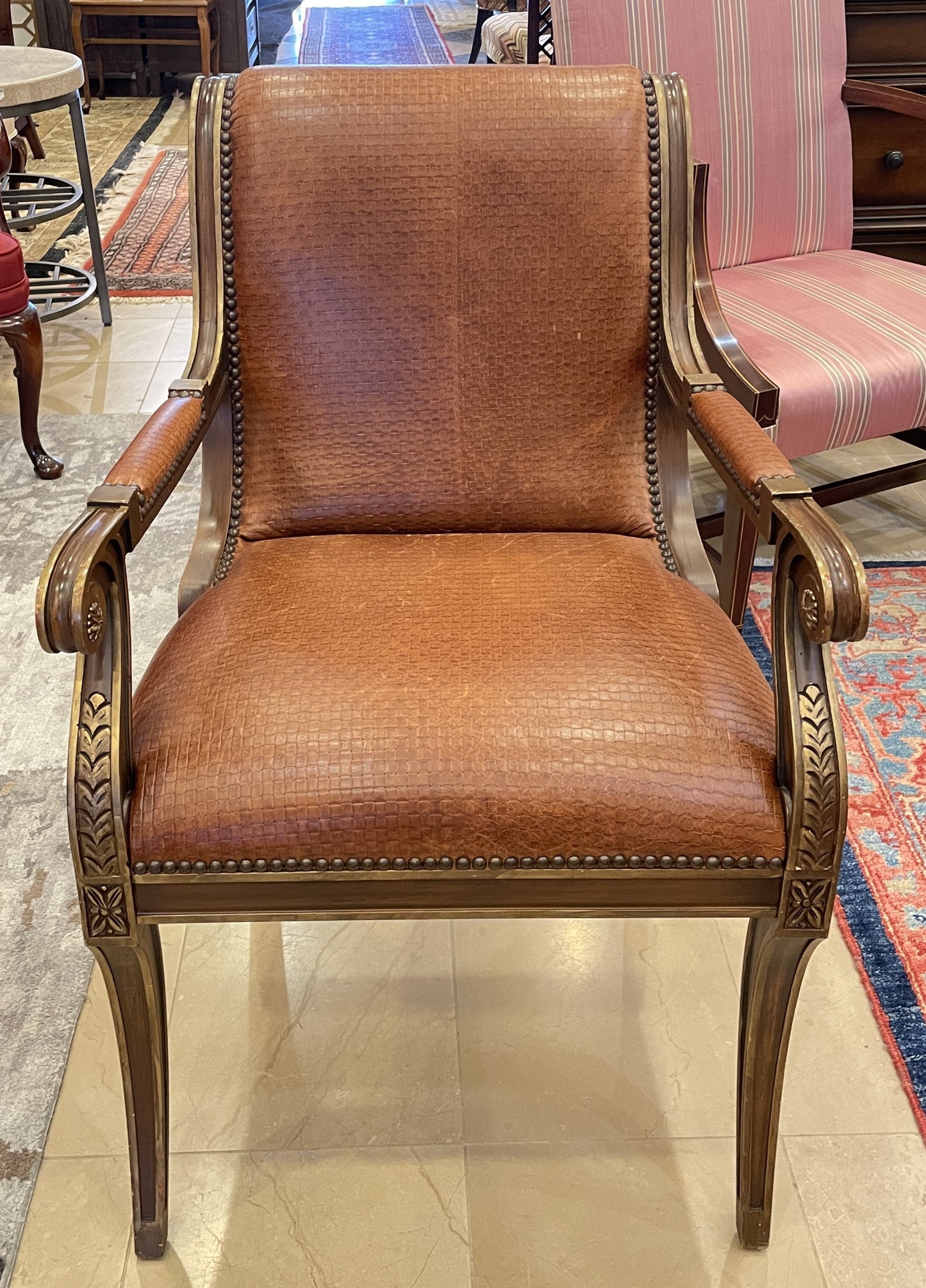Woven Leather Arm Chair (ES00C)