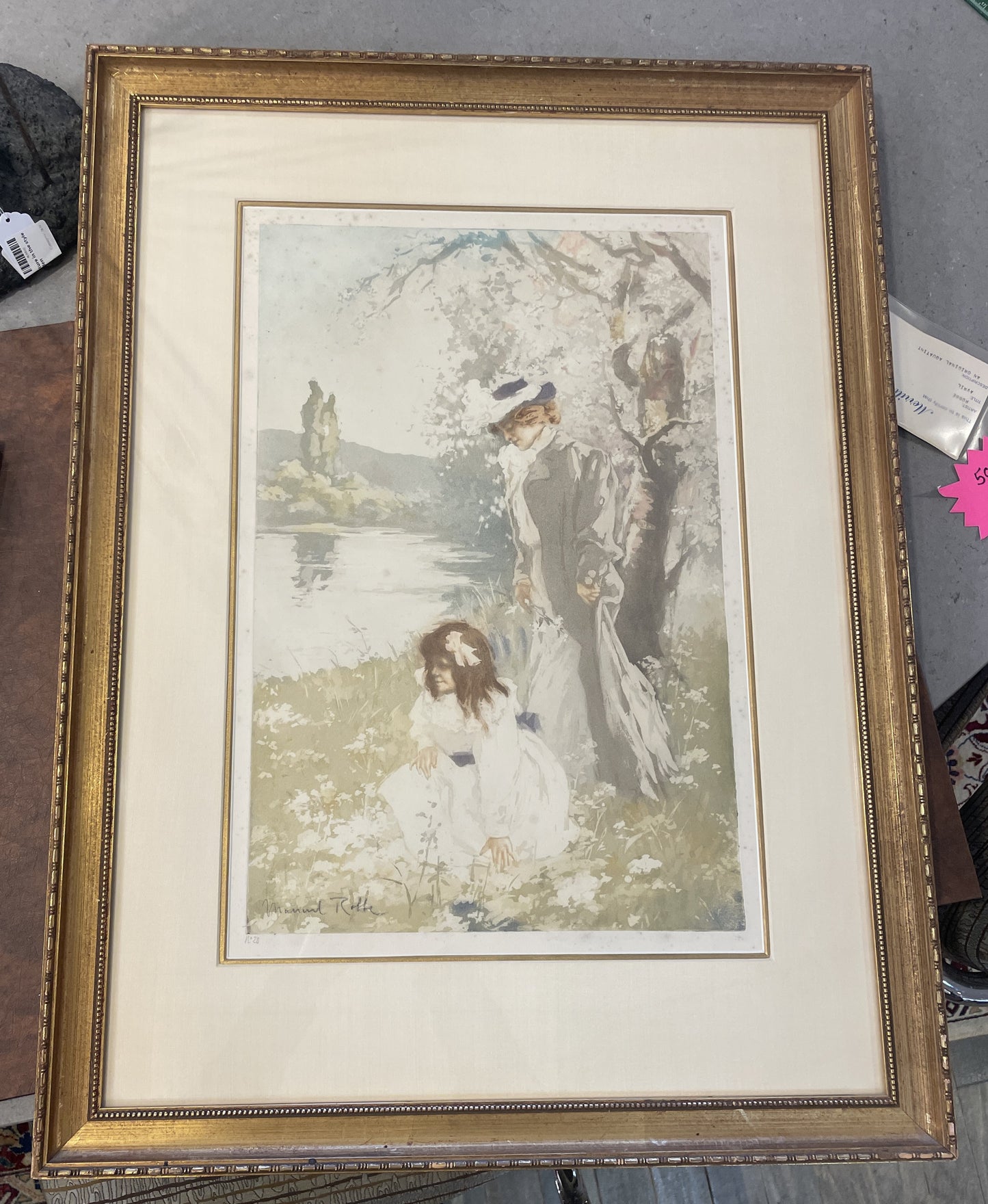 Manuel Robbe "Avril" Aquatint, AS IS (0HN006)