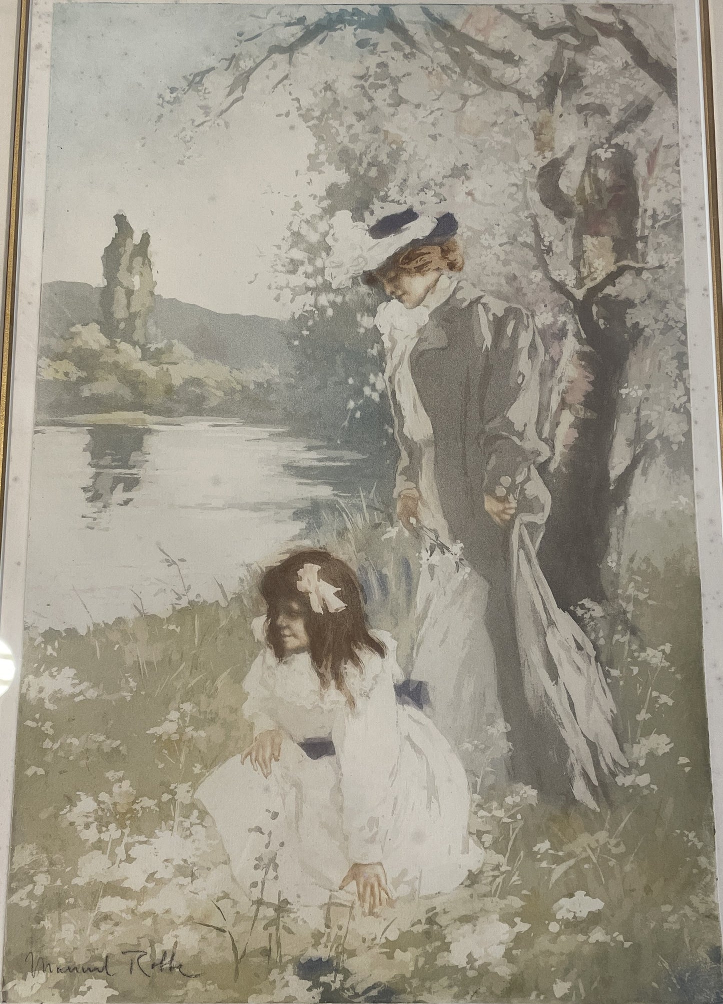 Manuel Robbe "Avril" Aquatint, AS IS (0HN006)