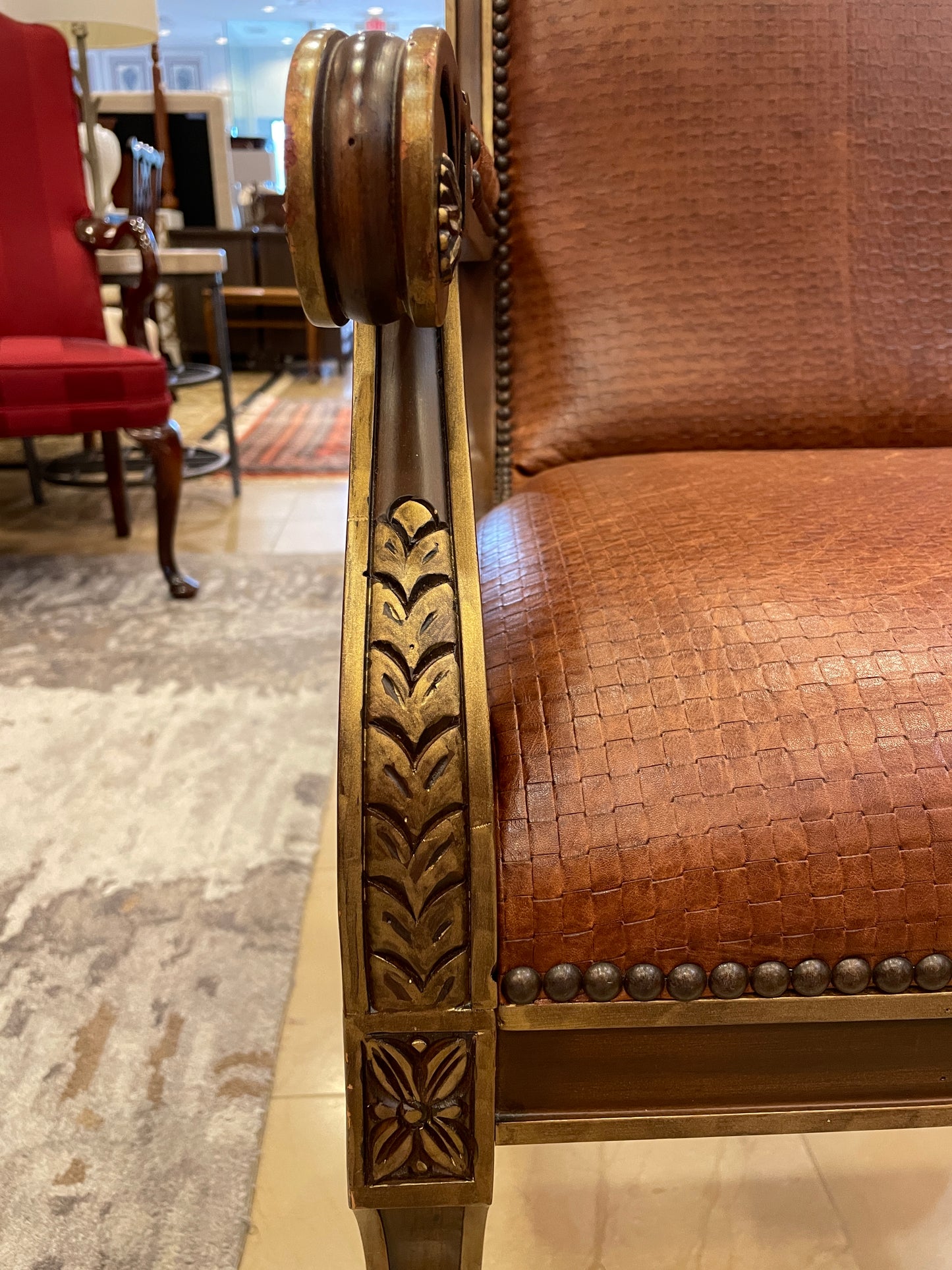 Woven Leather Arm Chair (ES00C)