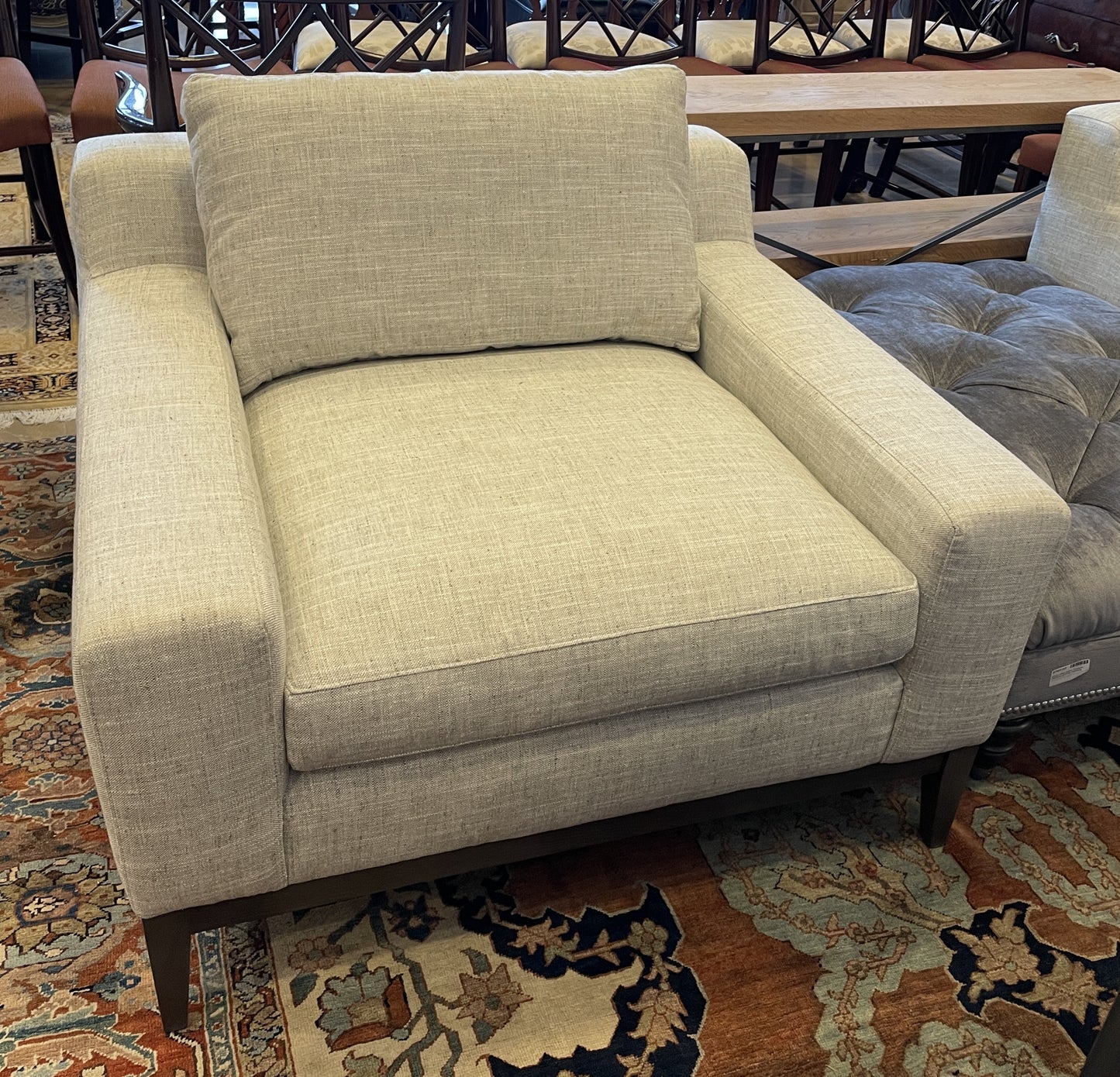 CR Laine Oversized Lounge Chair in Linen (Four available) (0IV004)