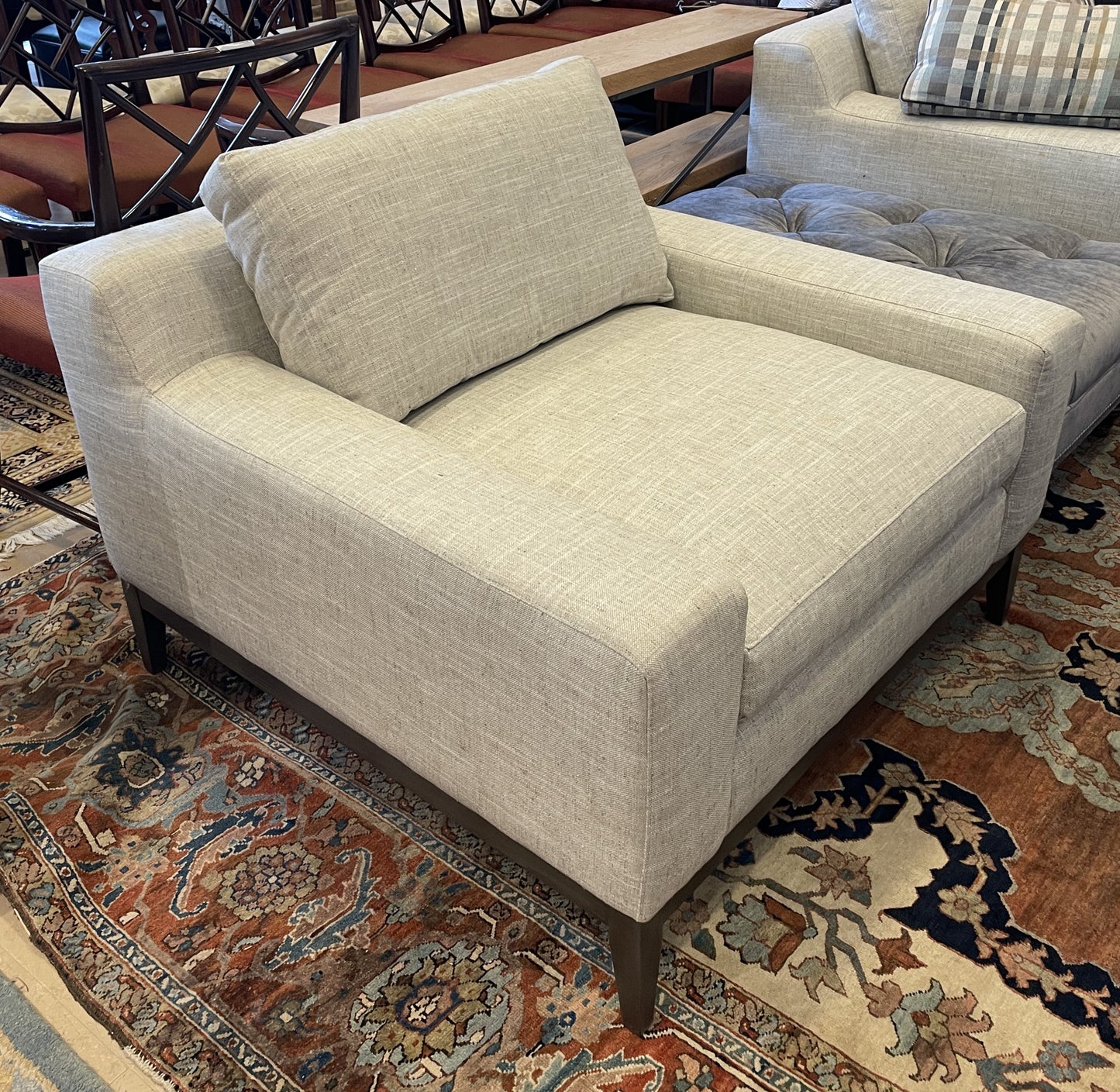 CR Laine Oversized Lounge Chair in Linen (Four available) (0IV004)