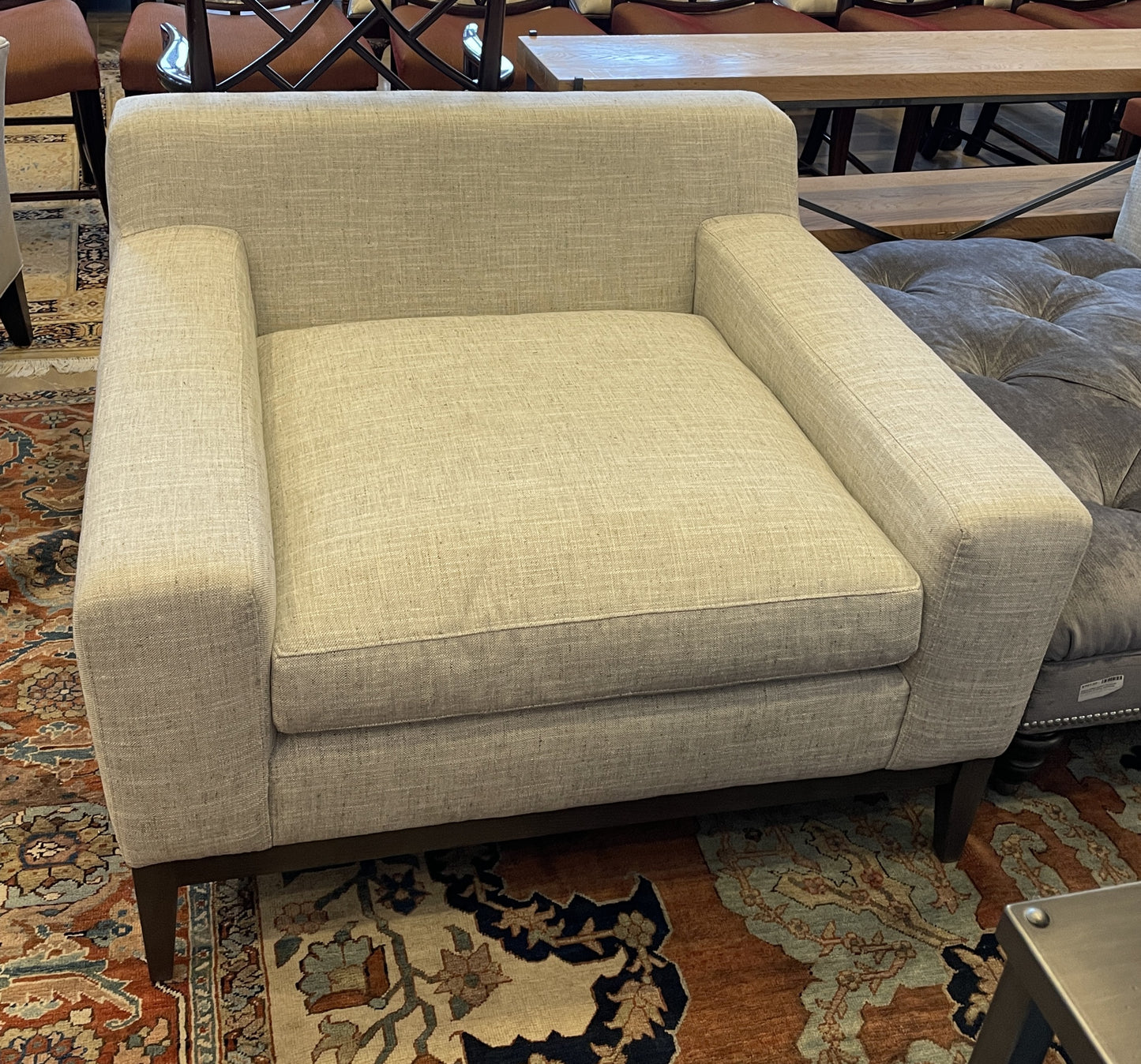 CR Laine Oversized Lounge Chair in Linen (Four available) (0IV004)