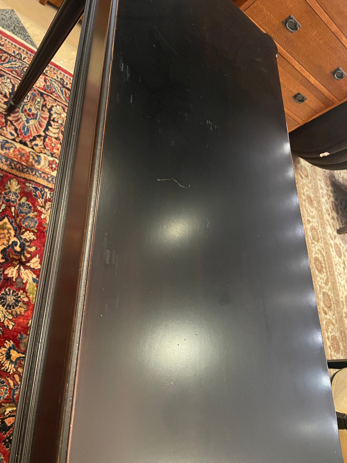 Ethan Allen Black Desk, AS IS (0QM004)