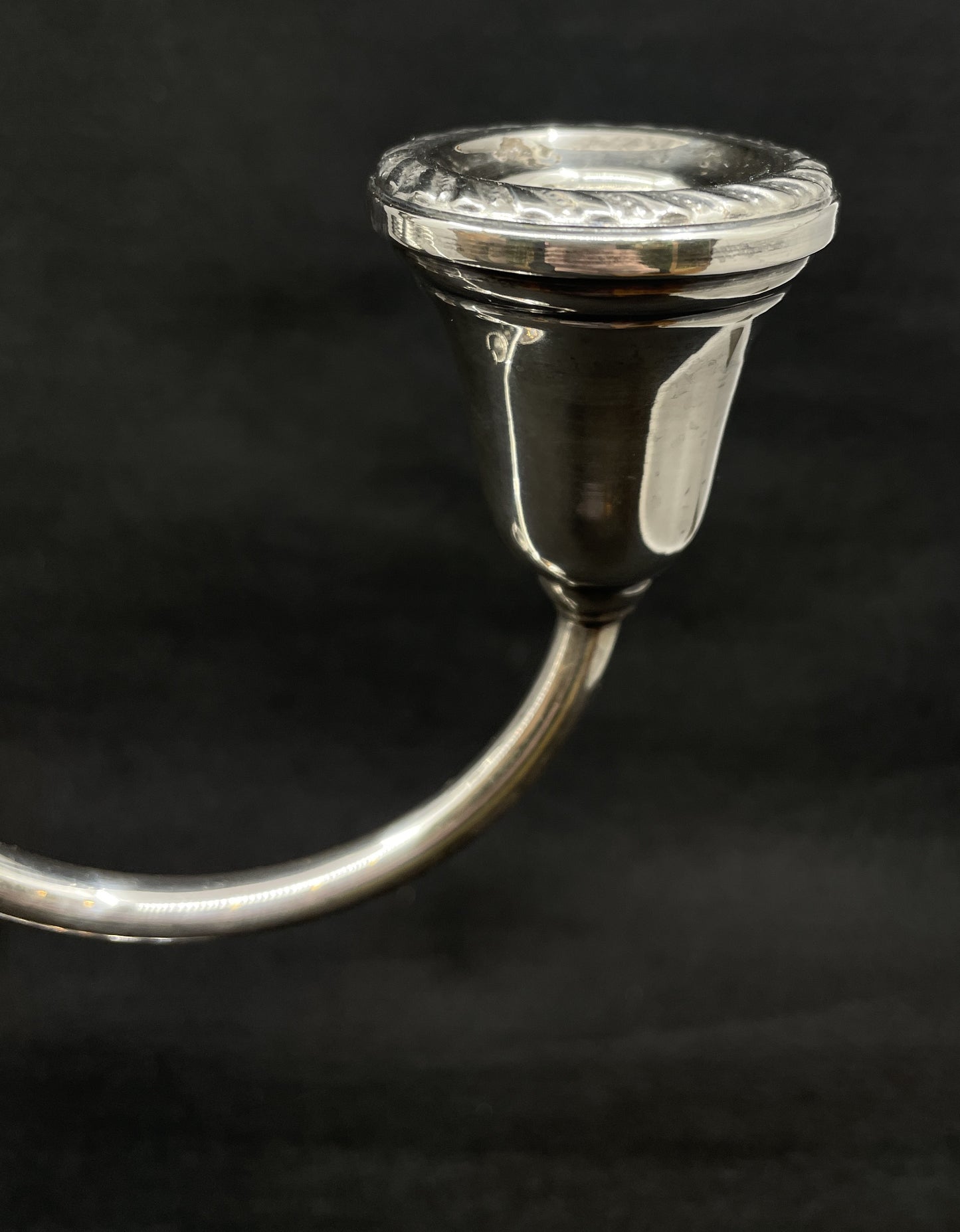 Preisner Sterling Three Arm Candleabras, a pair (0M9002)