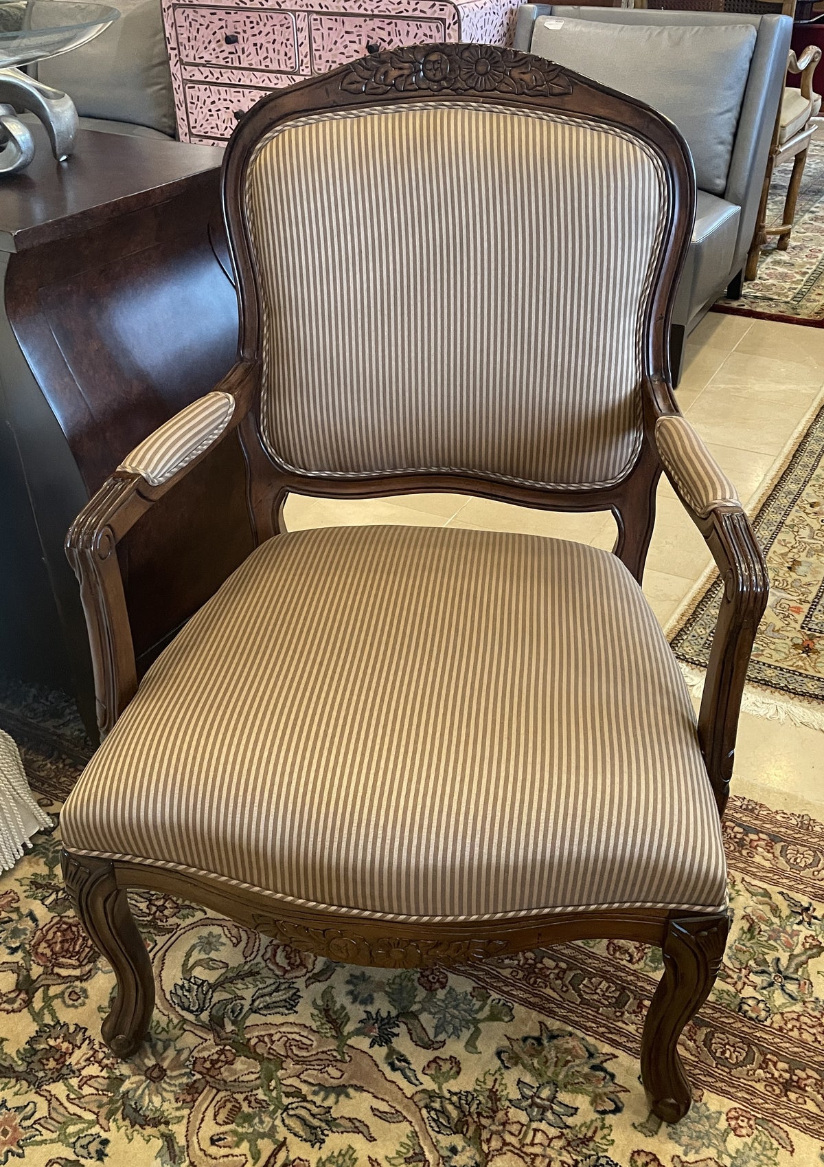 Hammary Striped French Bergère Chair (0QN001)