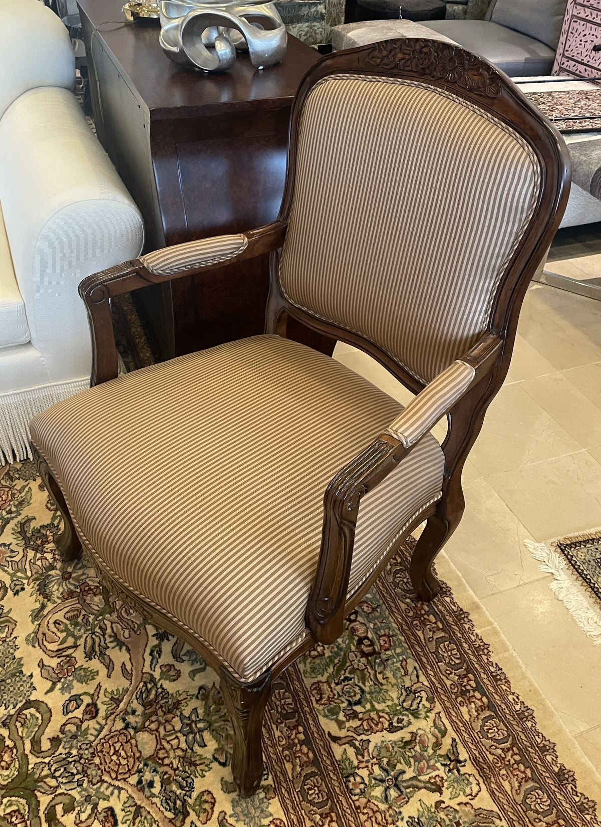 Hammary Striped French Bergère Chair (0QN001)