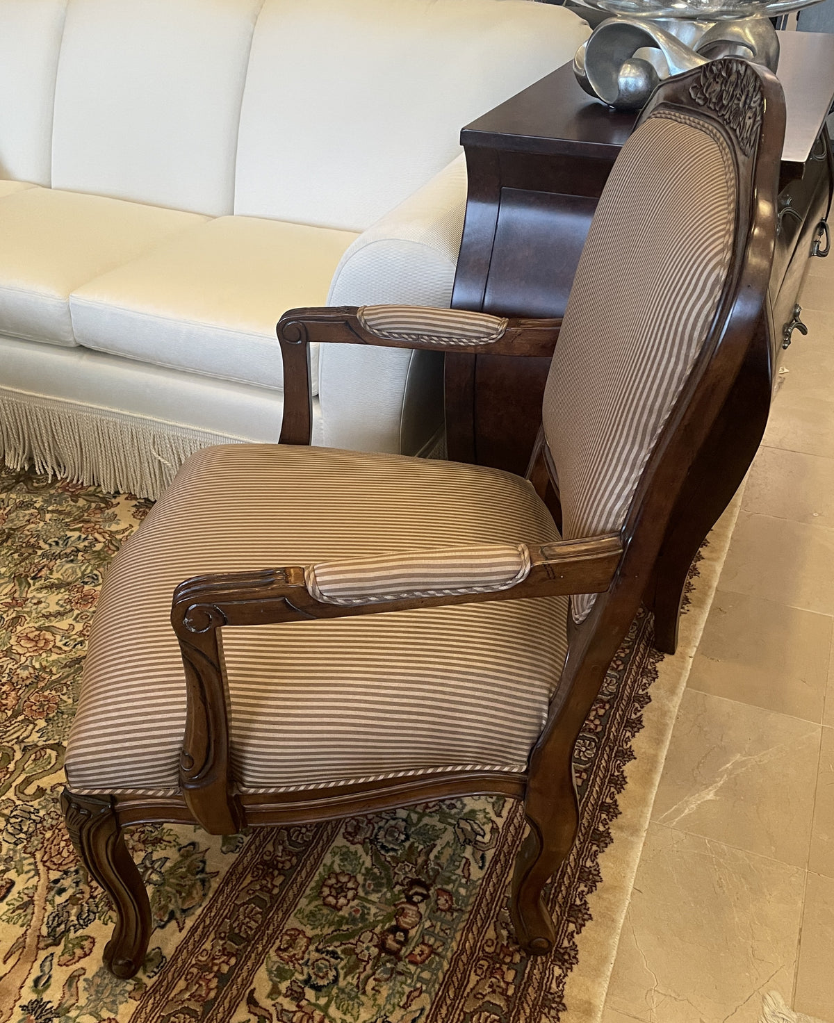 Hammary Striped French Bergère Chair (0QN001)