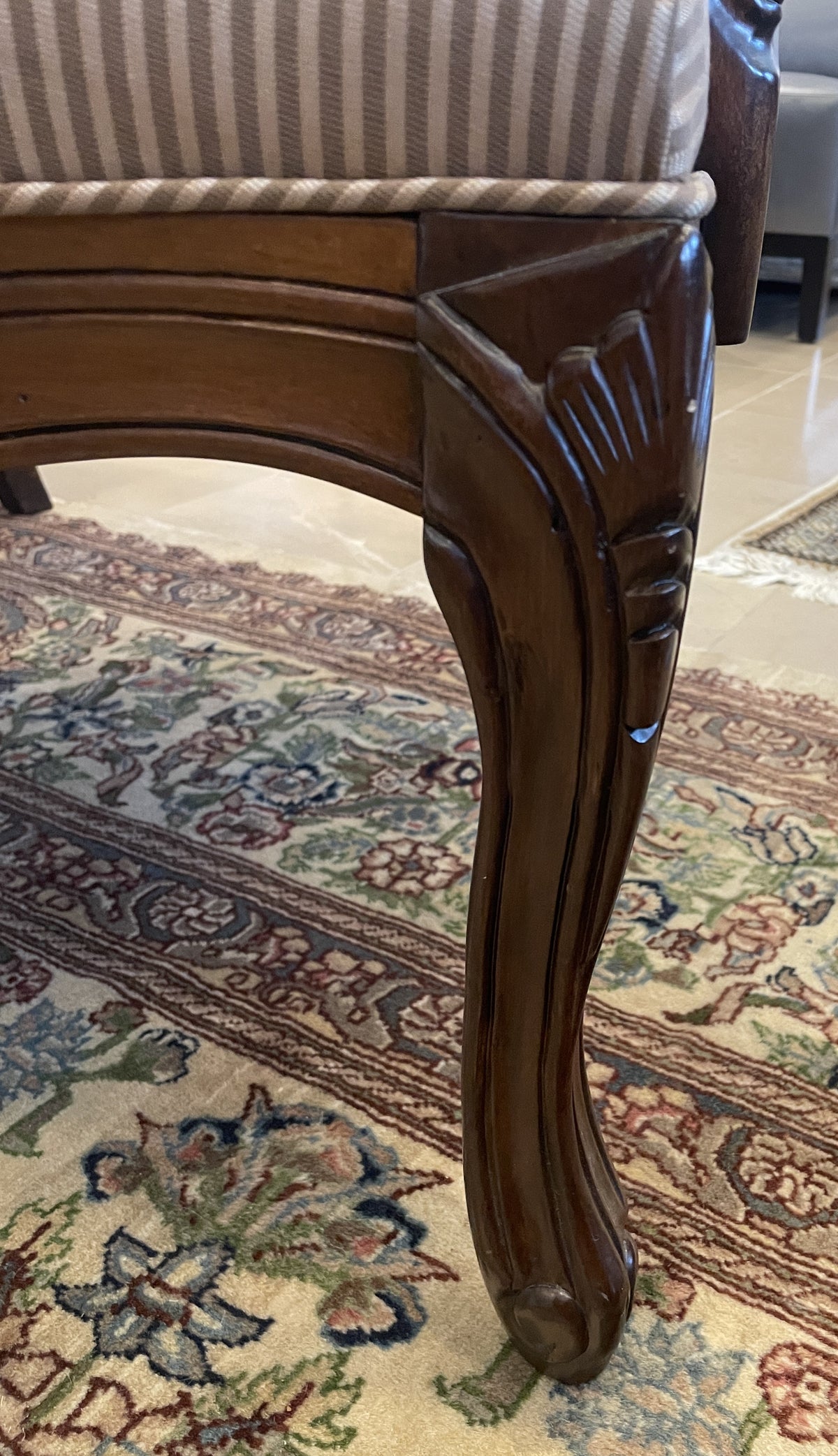 Hammary Striped French Bergère Chair (0QN001)