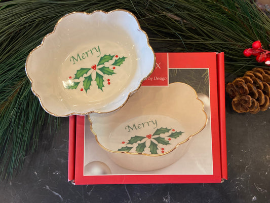 Lenox Holiday Oval Fluted Dish (26258, 26259, 26263, 26264, 26265)