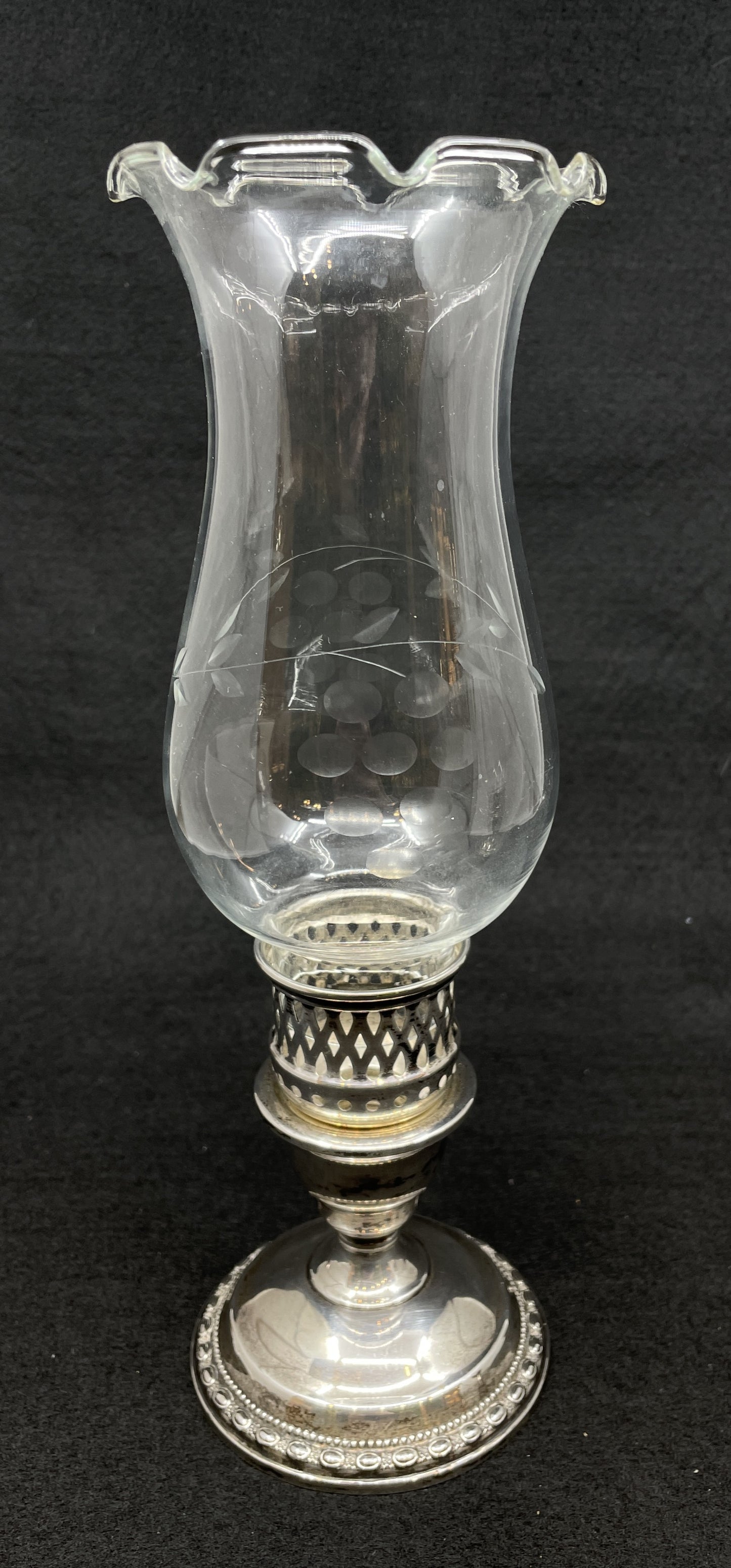 LaPierre Sterling Hurricane Candlesticks, a pair (012005)