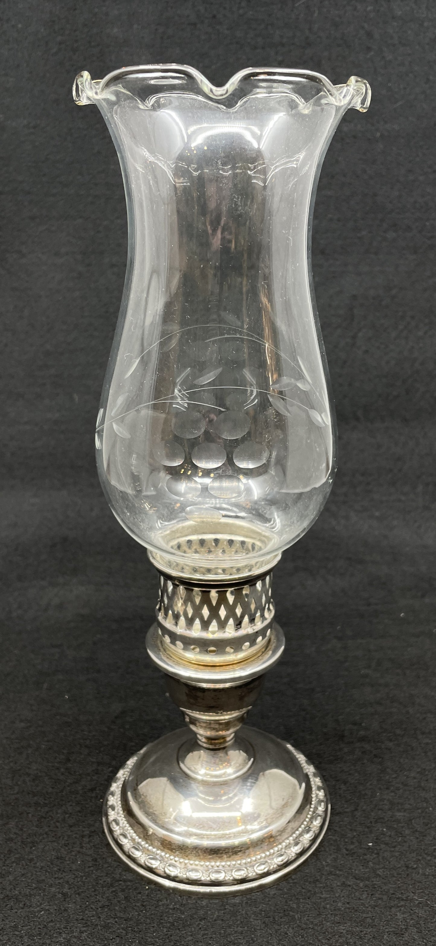 LaPierre Sterling Hurricane Candlesticks, a pair (012005)