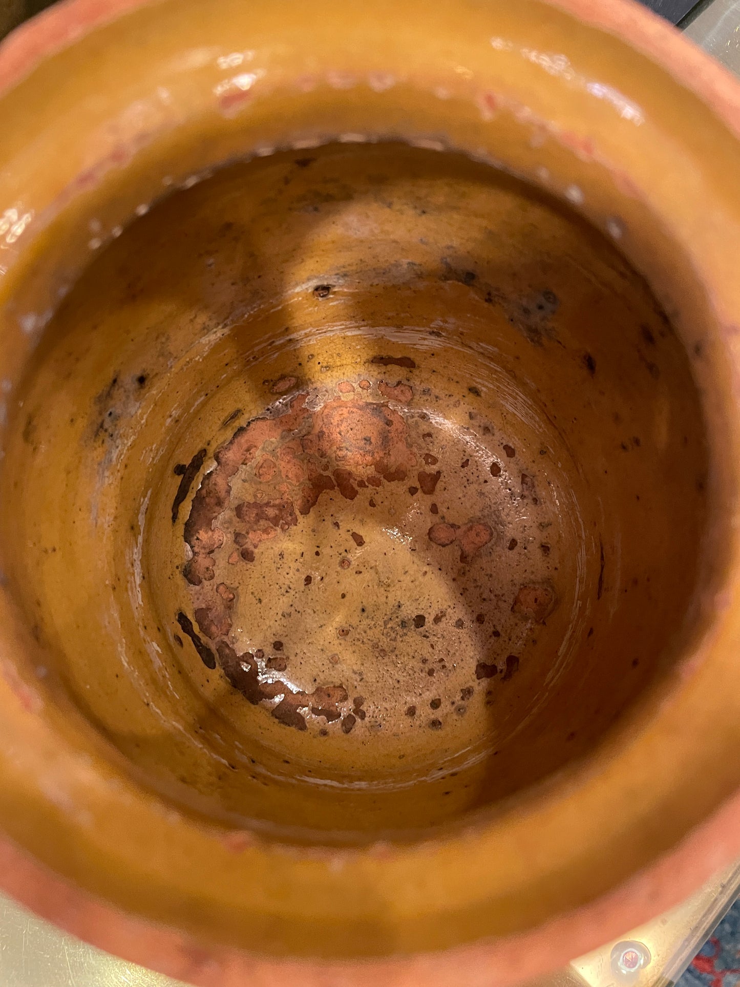 Small French Terracotta Confit Pot in Mustard (0JL01R)