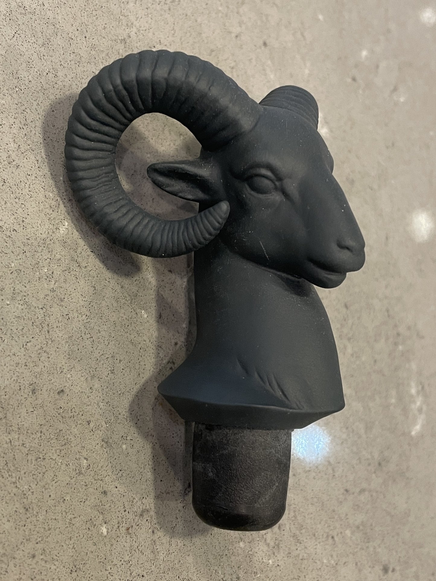 Lladro Re-Cyclos Bisque Ram Head Wine Stopper (CT127S)